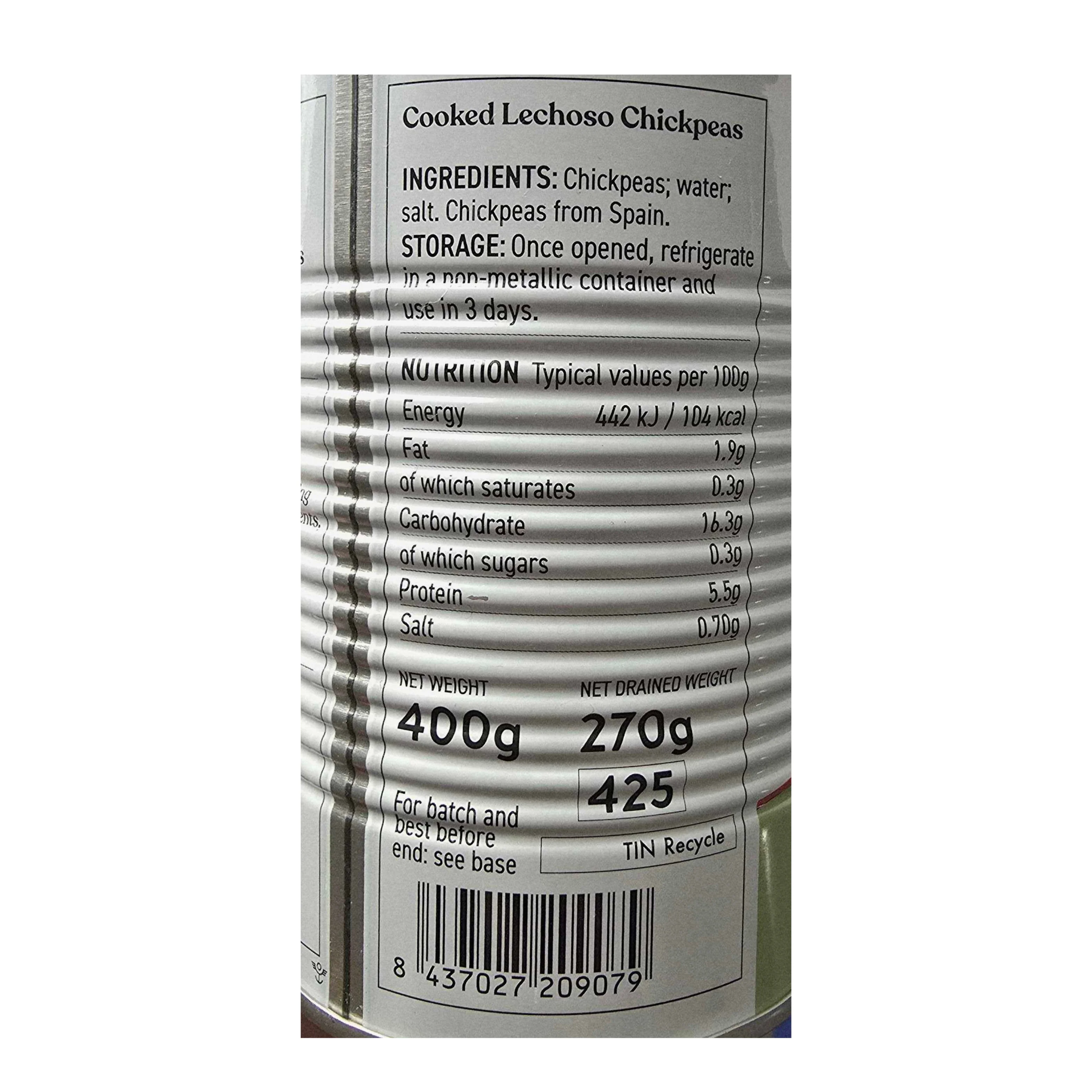 4x Perello Lechoso Chickpeas, 400g Tin - Image 2