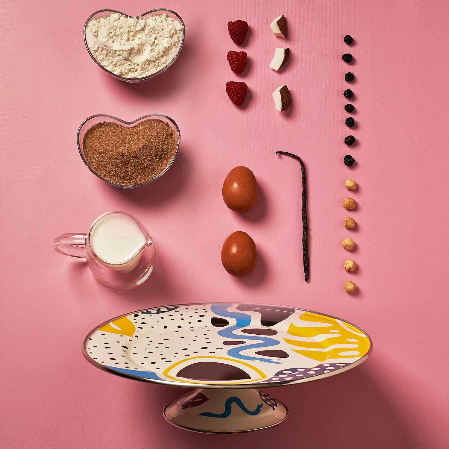 Abstract Enamel Cake Stand, 30cm dia - Image 2