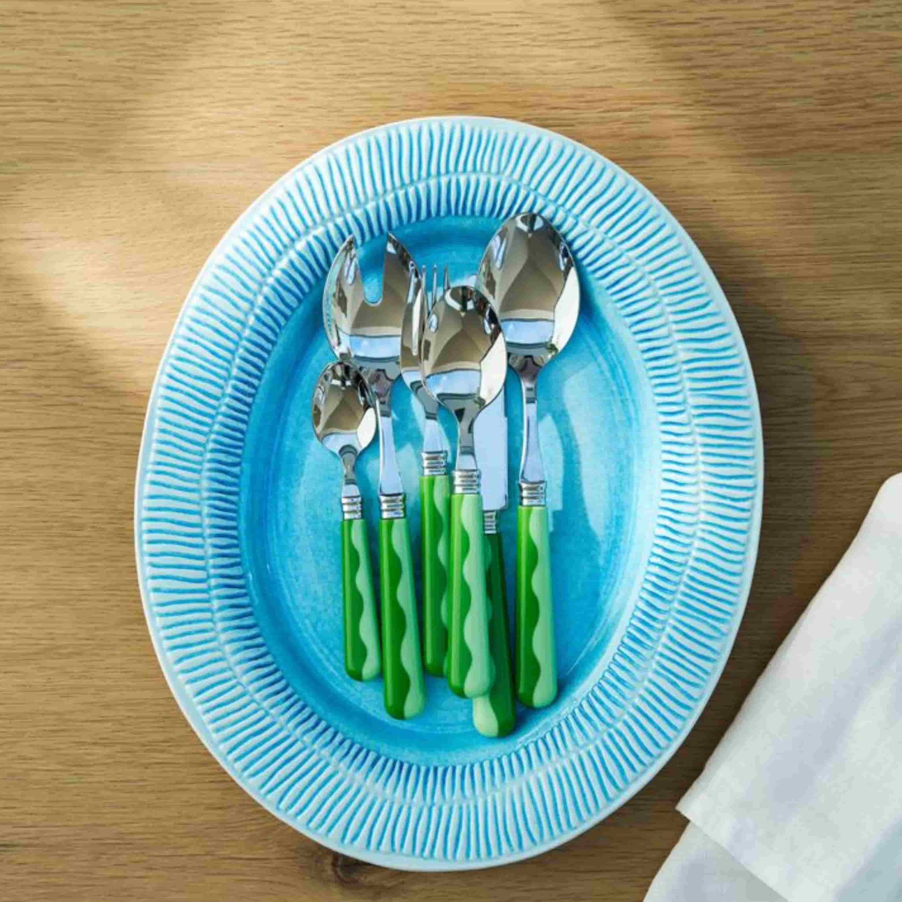 Addison Ross Green Wave Salad Serving Set - Image 2