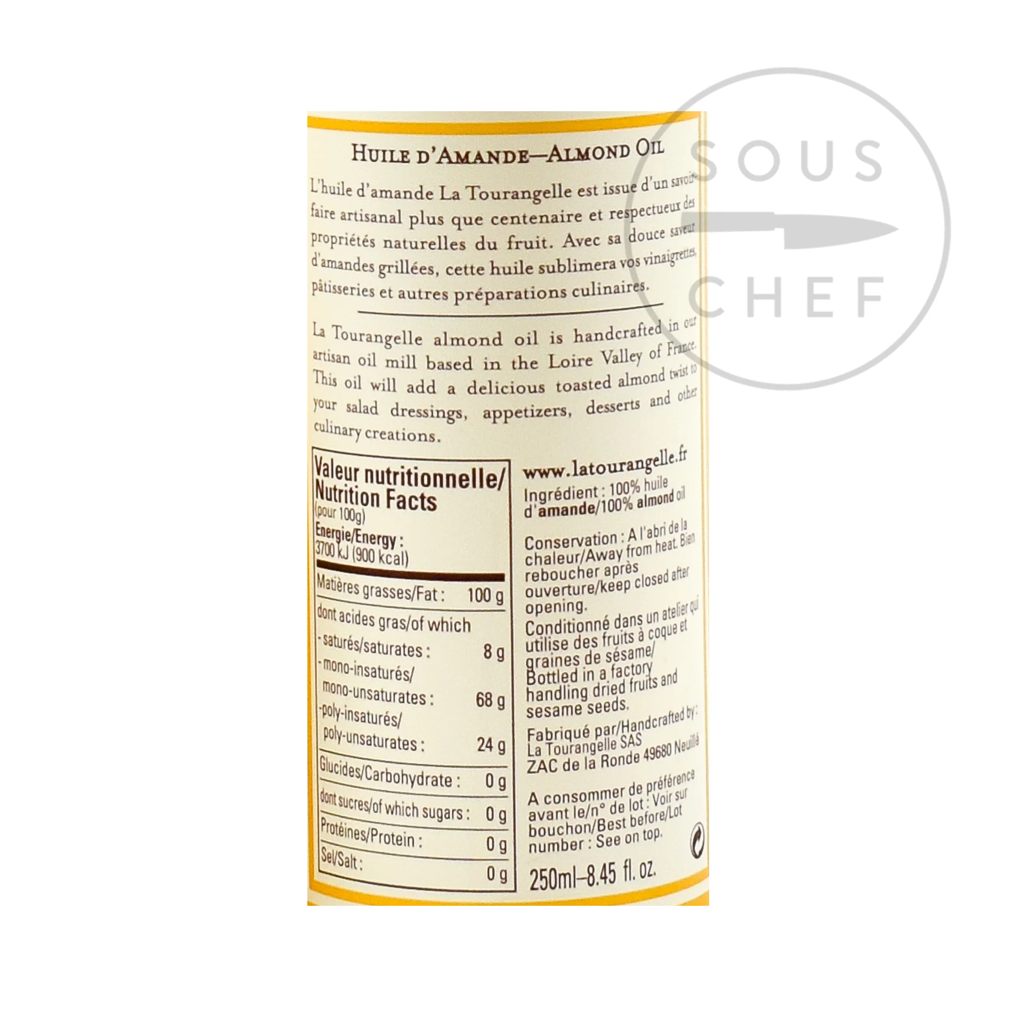La Tourangelle Toasted Almond Oil, 250ml - Image 3