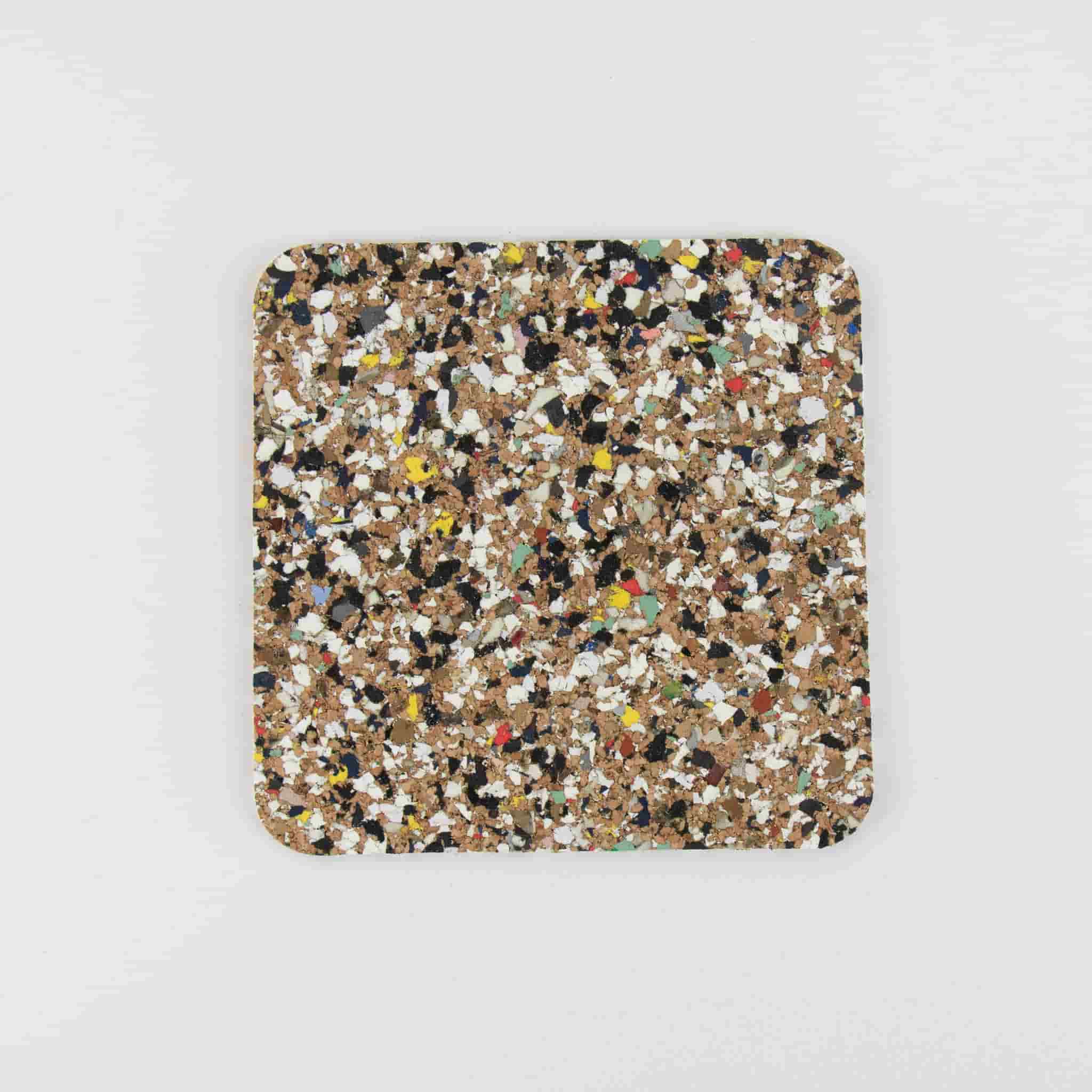 Set of 4 Beach Clean Recycled Cork Square Coasters, 10cm - Image 2