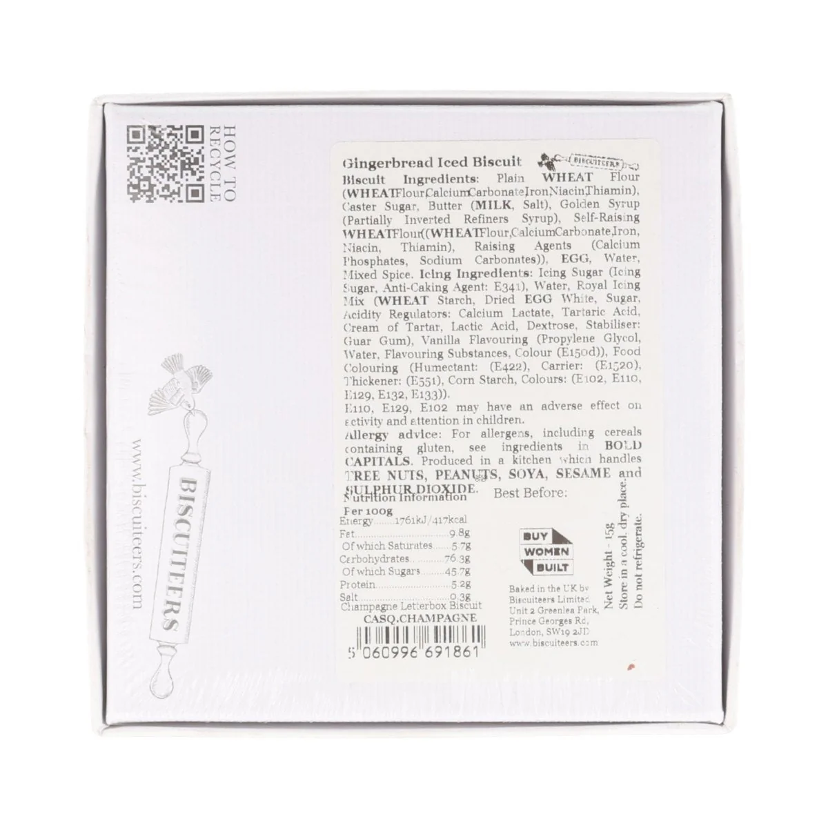 Biscuiteers Champagne Letterbox Iced Biscuit, 15g - Image 3