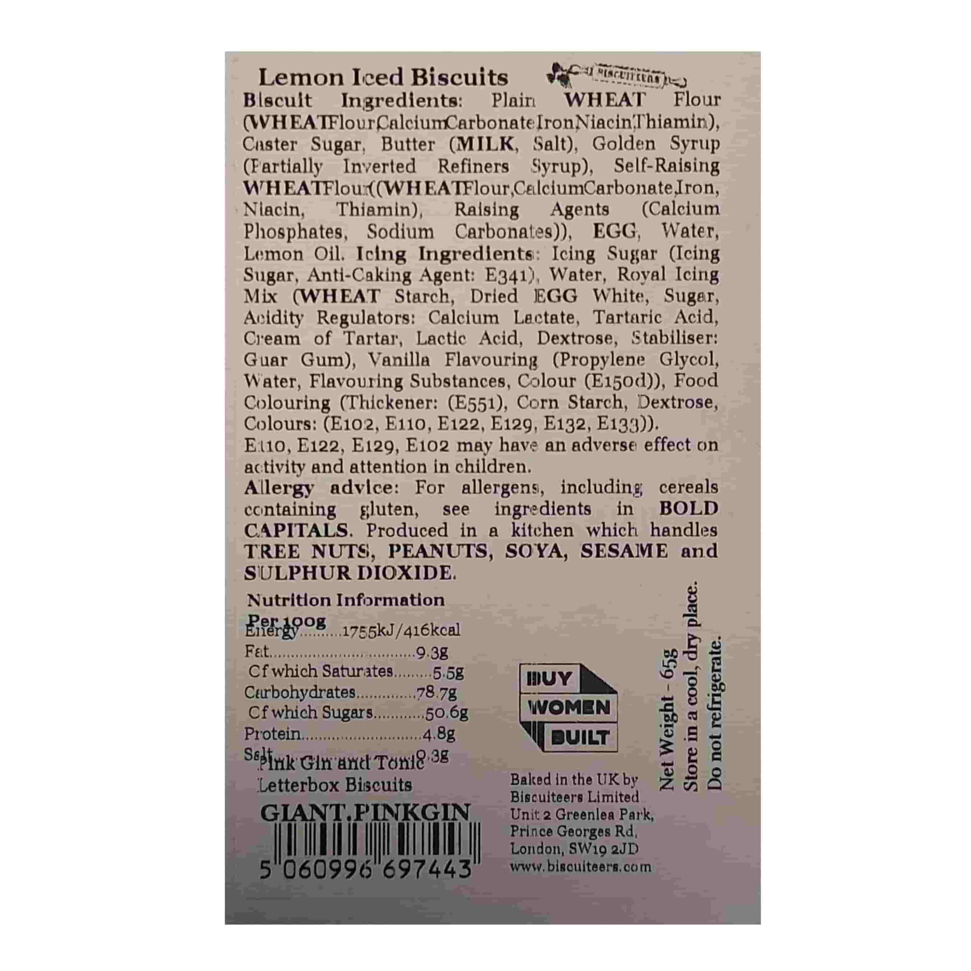 Biscuiteers Gin & Tonic Large Letterbox Iced Biscuits, 65g - Image 3