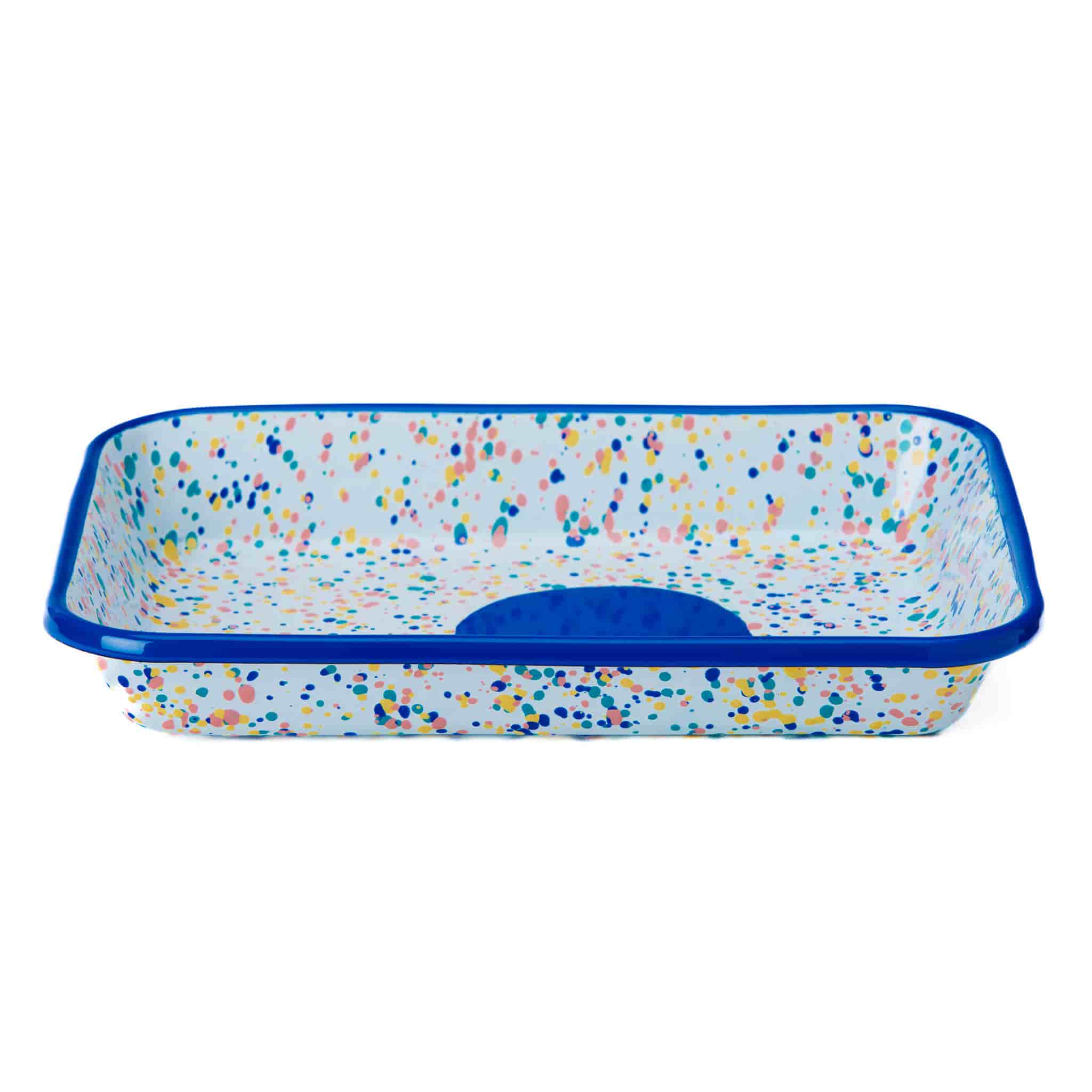 Blue Dot Enamel Roasting & Serving Dish - Image 3