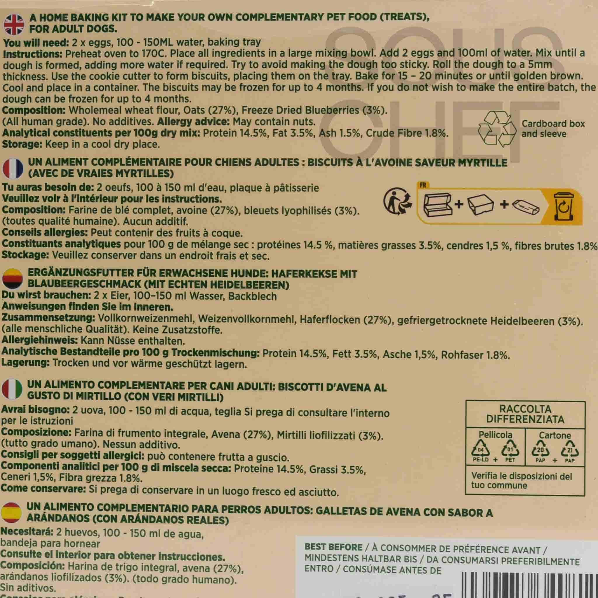 Blueberry & Oat Dog Biscuit Kit, 465g - Image 2