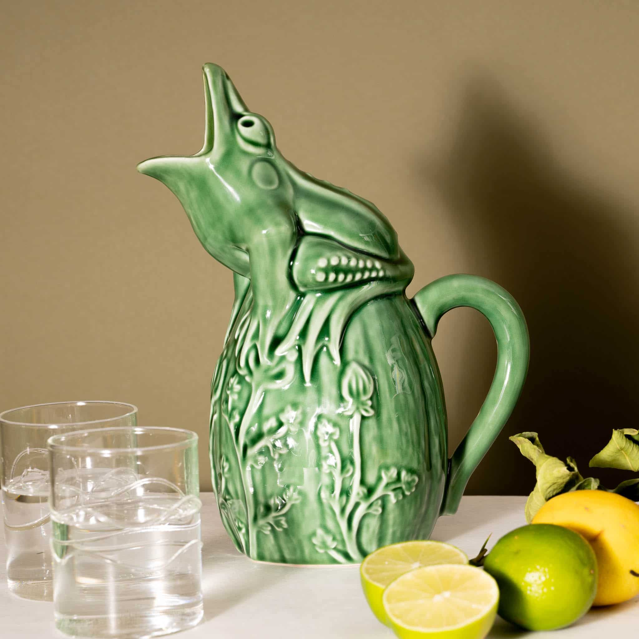 Bordallo Pinheiro Green Frog Pitcher - Image 3