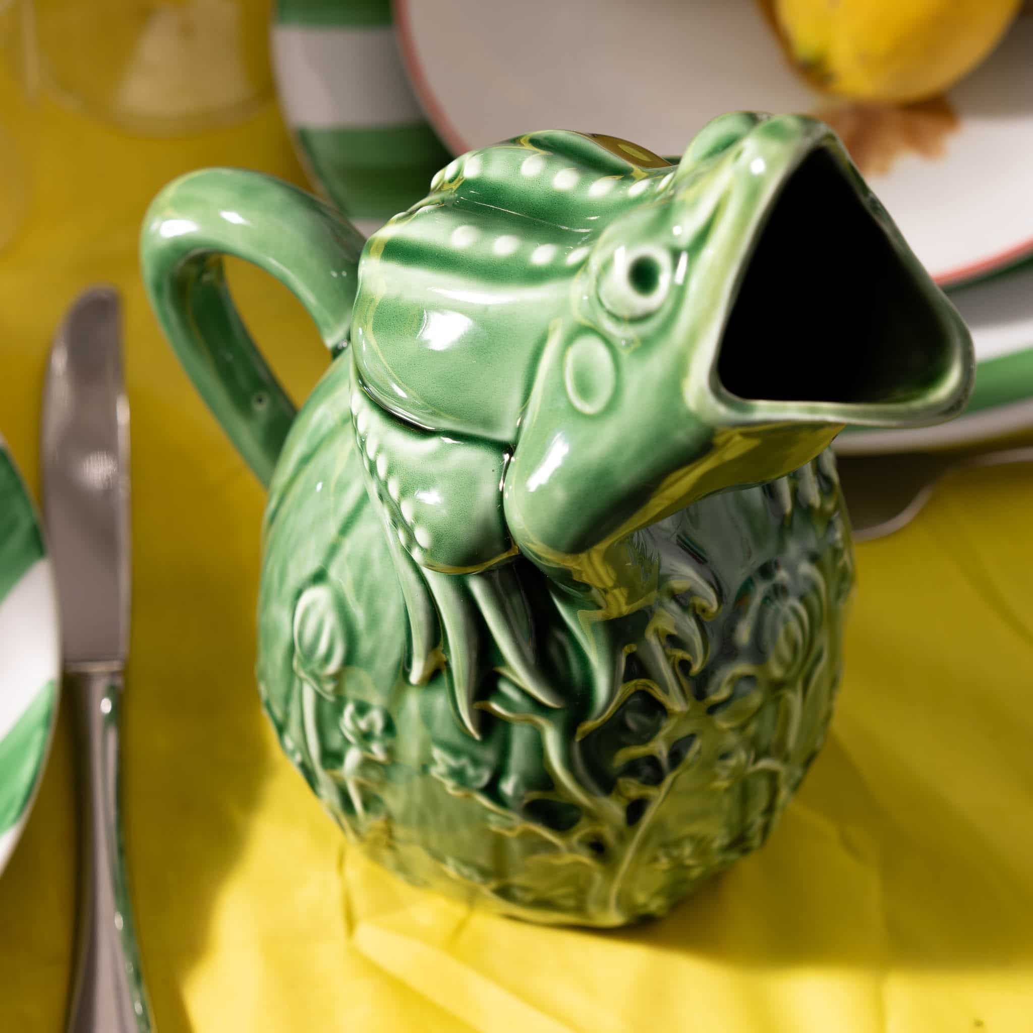 Bordallo Pinheiro Green Frog Pitcher - Image 4