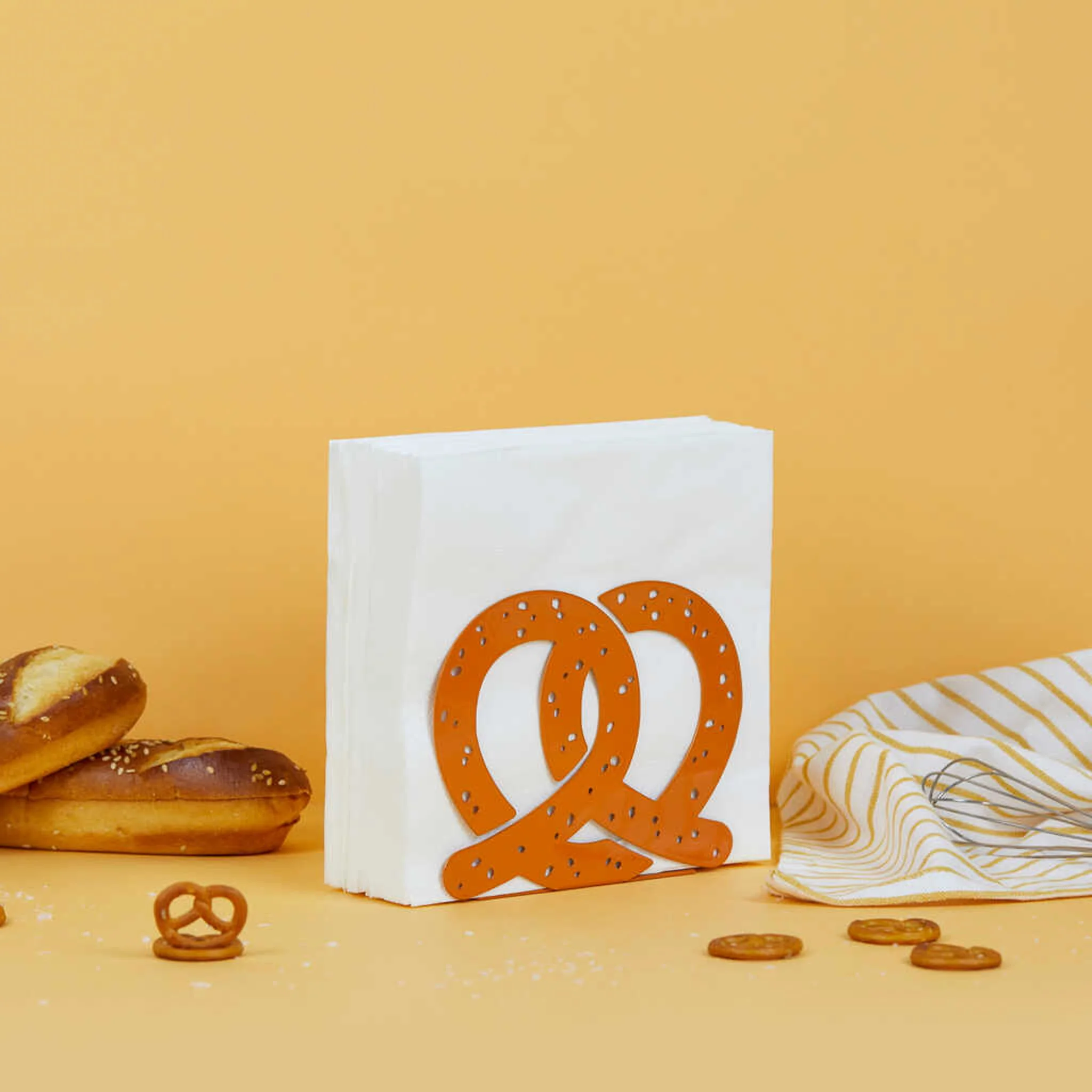 Brown Pretzel Metal Napkin Holder - Image 3