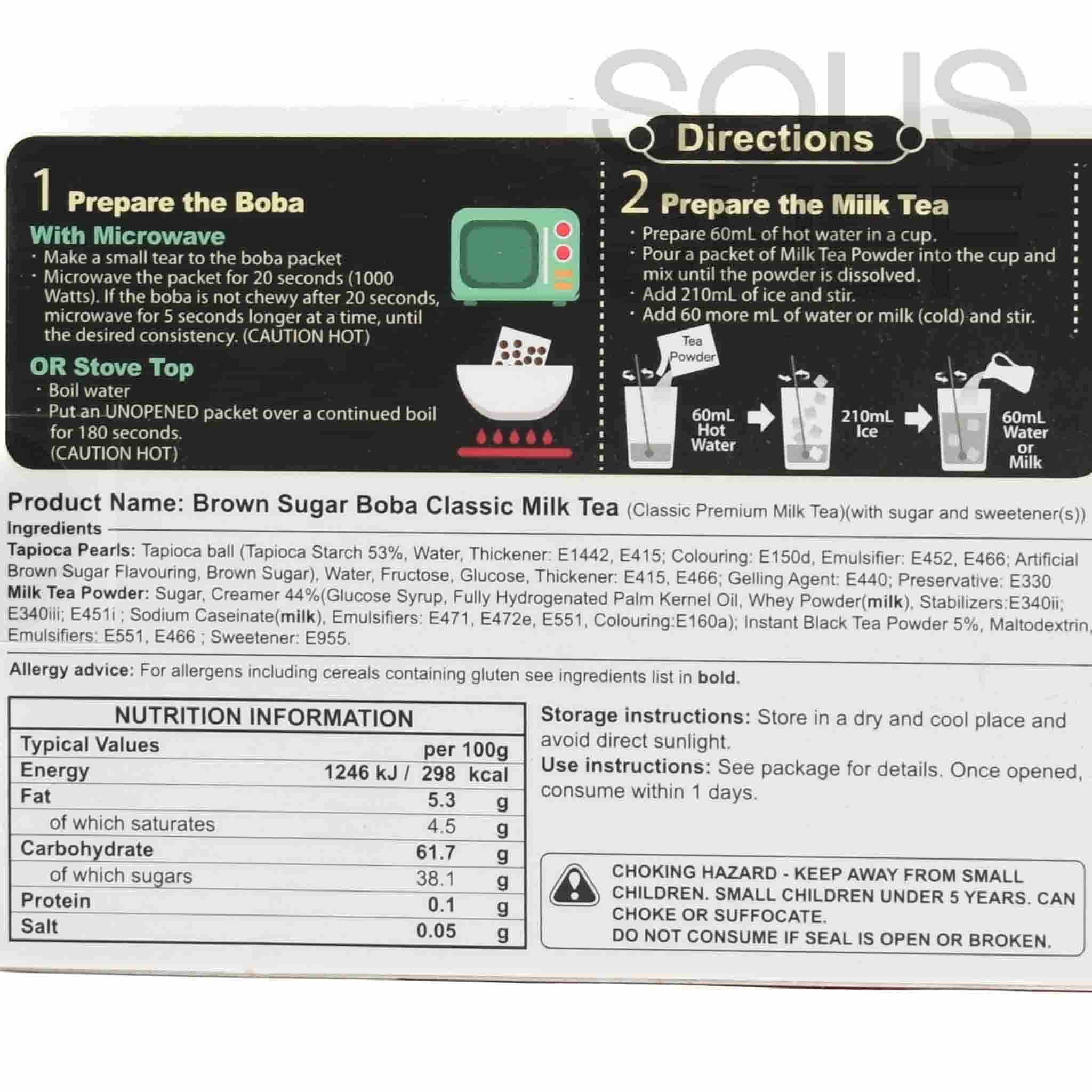 Short Dated Brown Sugar Boba Classic Milk Tea Kit, 3 sets - Image 2