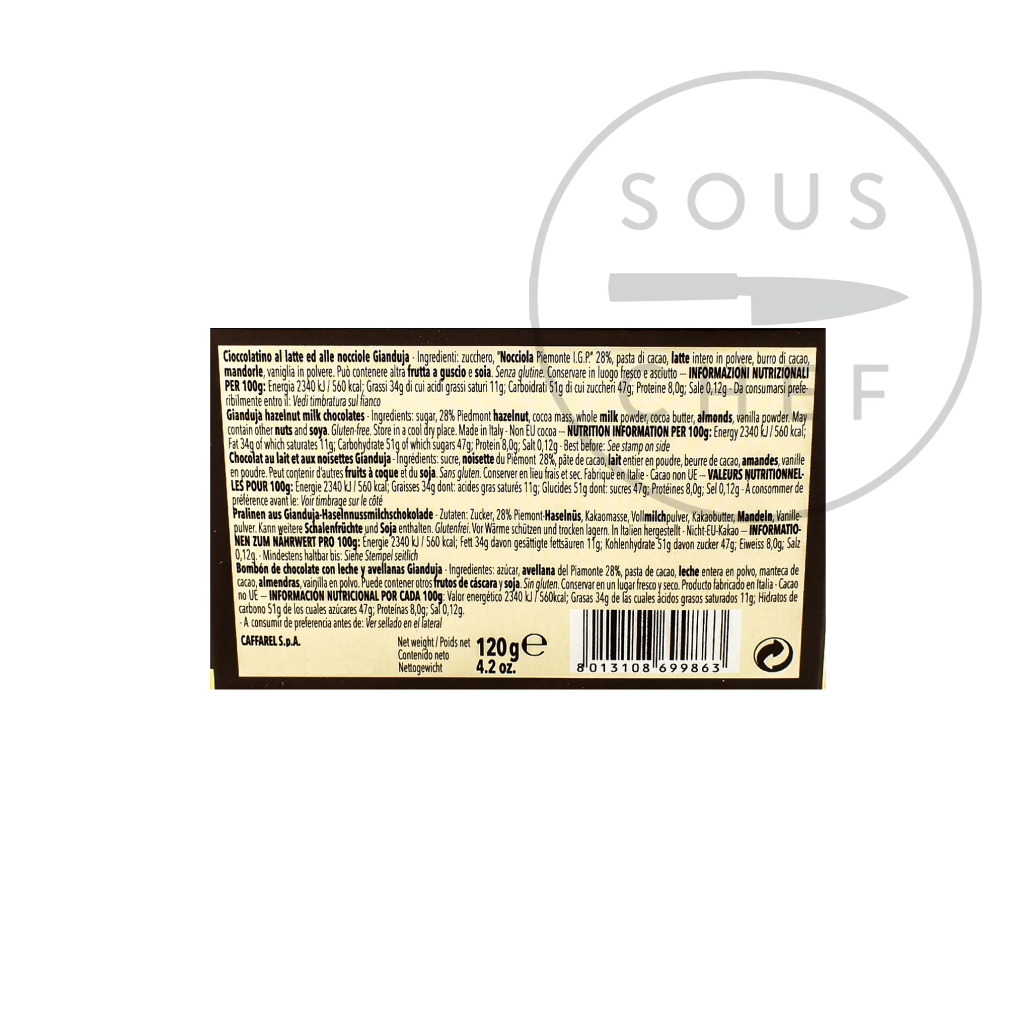 Caffarel Gianduia Ballotin With Bow, 120g - Image 2