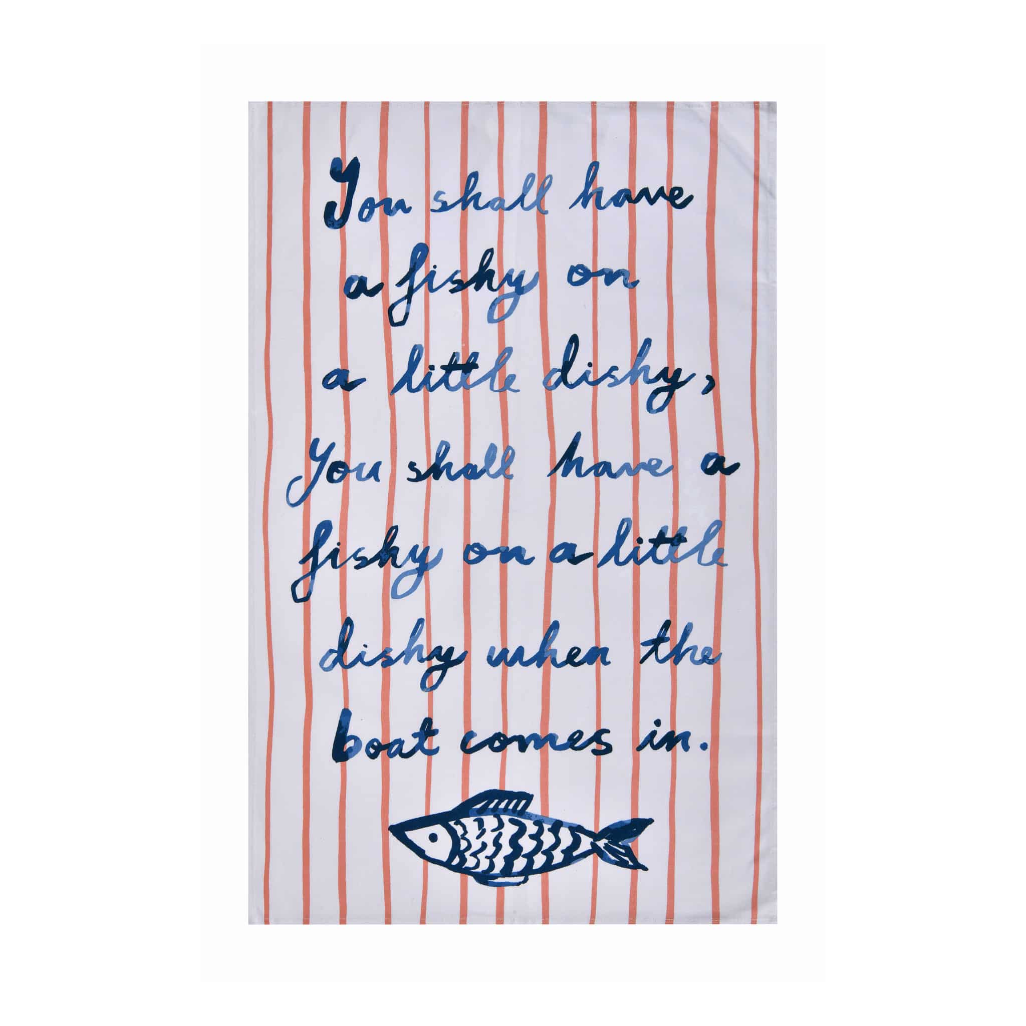 Catch of the Day Stripe Tea Towel