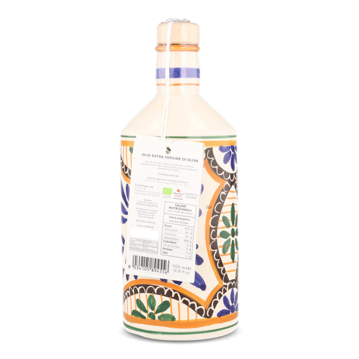 Centonze Barocco Organic Extra Virgin Olive Oil in Green Circles Bottle, 500ml - Image 2
