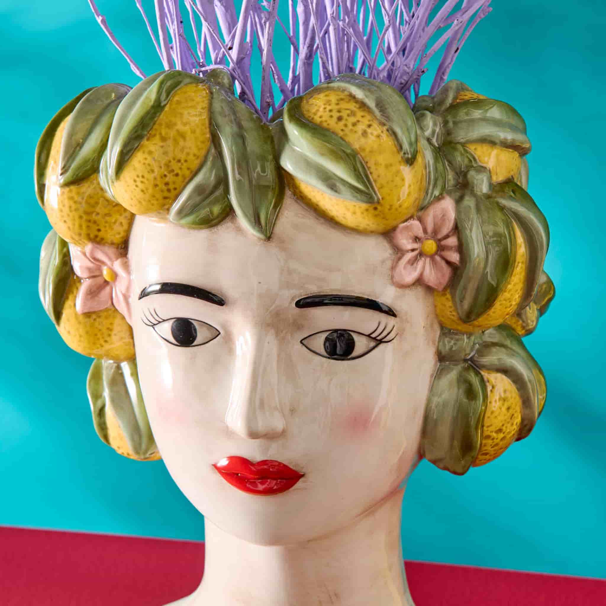 Ceramic Figure with Lemon Headdress Vase - Image 2
