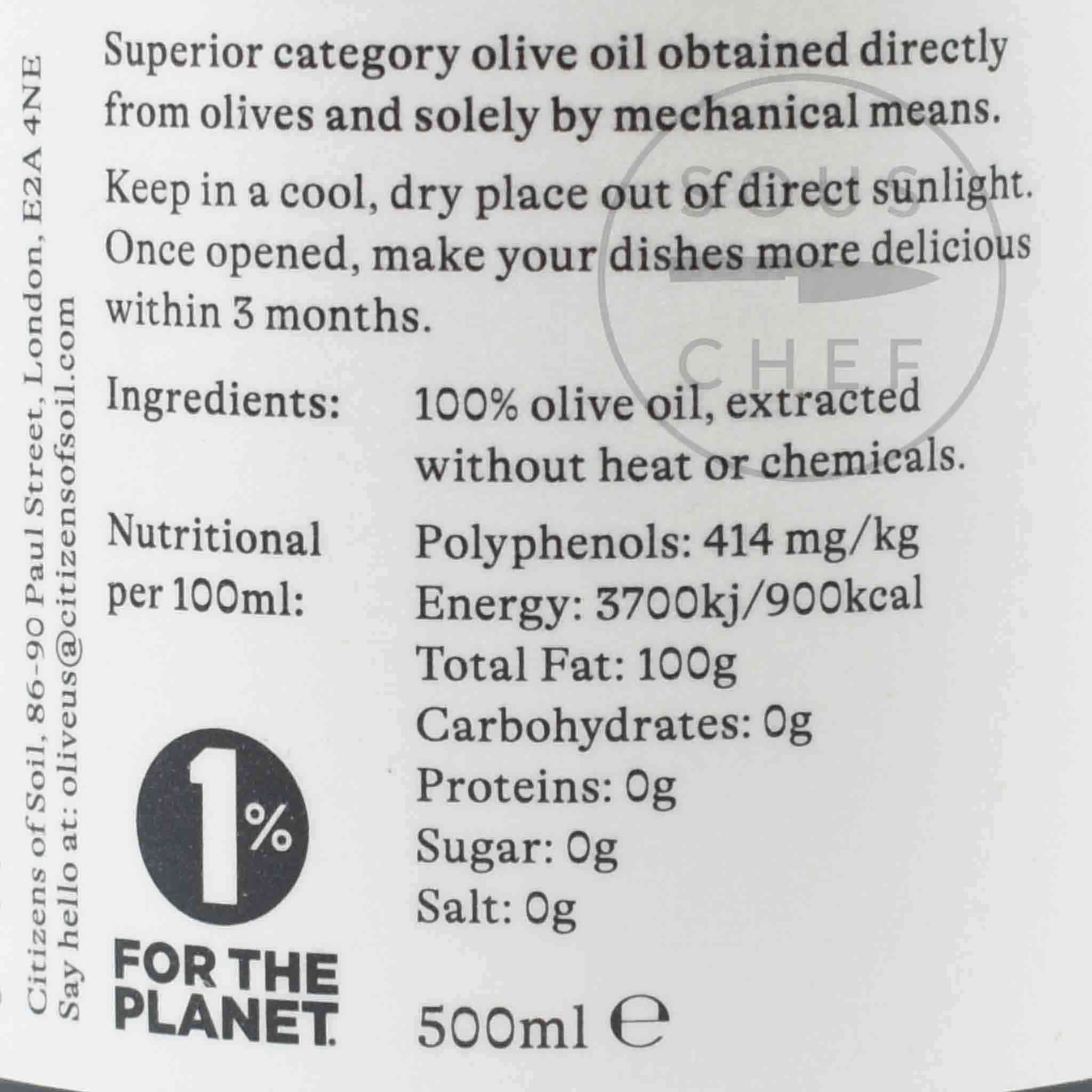Citizens of Soil Spanish Single Estate Extra Virgin Olive Oil, 500ml - Image 3