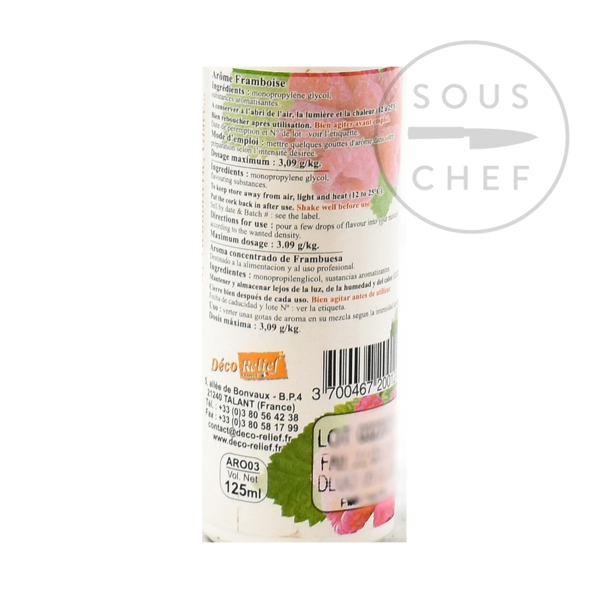 Deco Relief Concentrated Raspberry Flavour, 125ml - Image 2