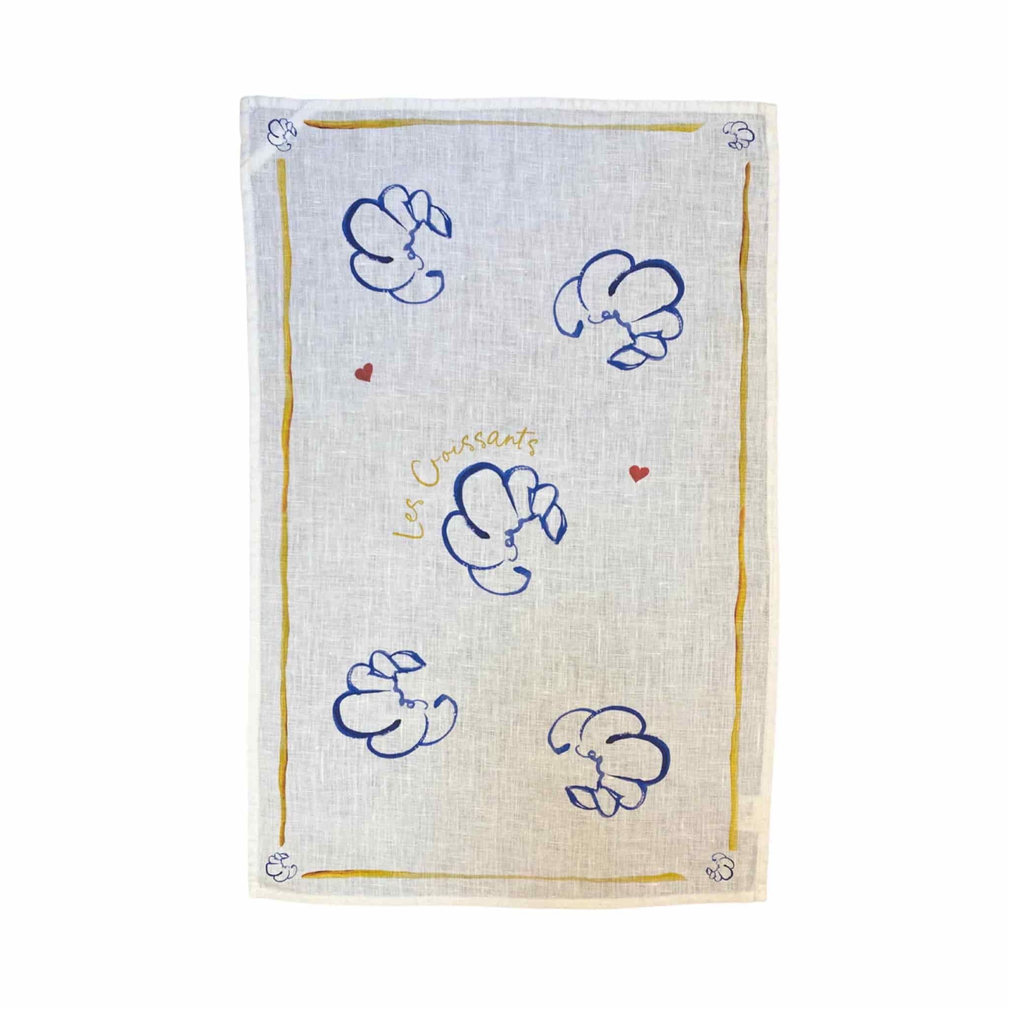 Dinette Croissants Linen Tea Towel