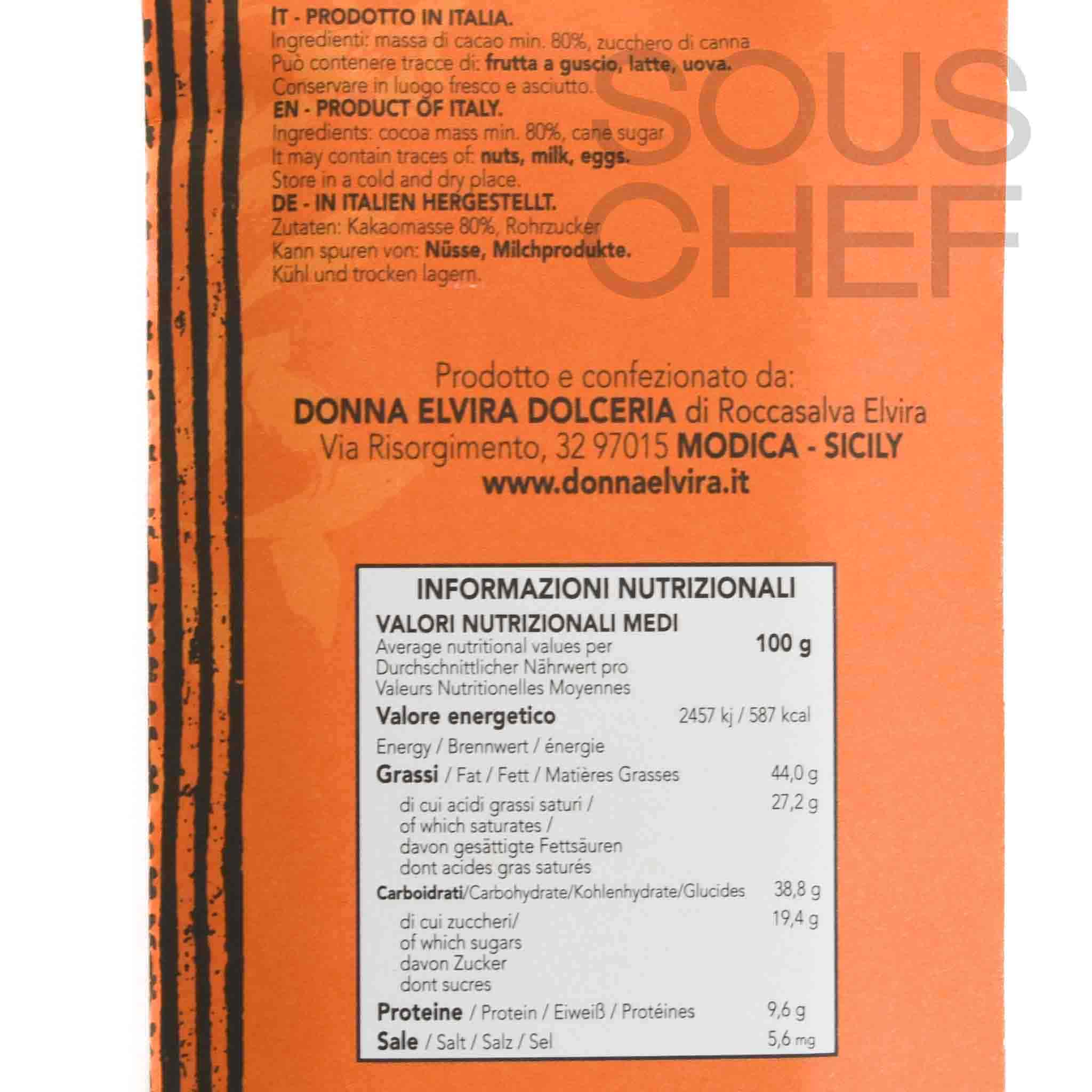 Donna Elvira Single Origin Colombia Betulia B9 80% Chocolate Bar, 70g - Image 2