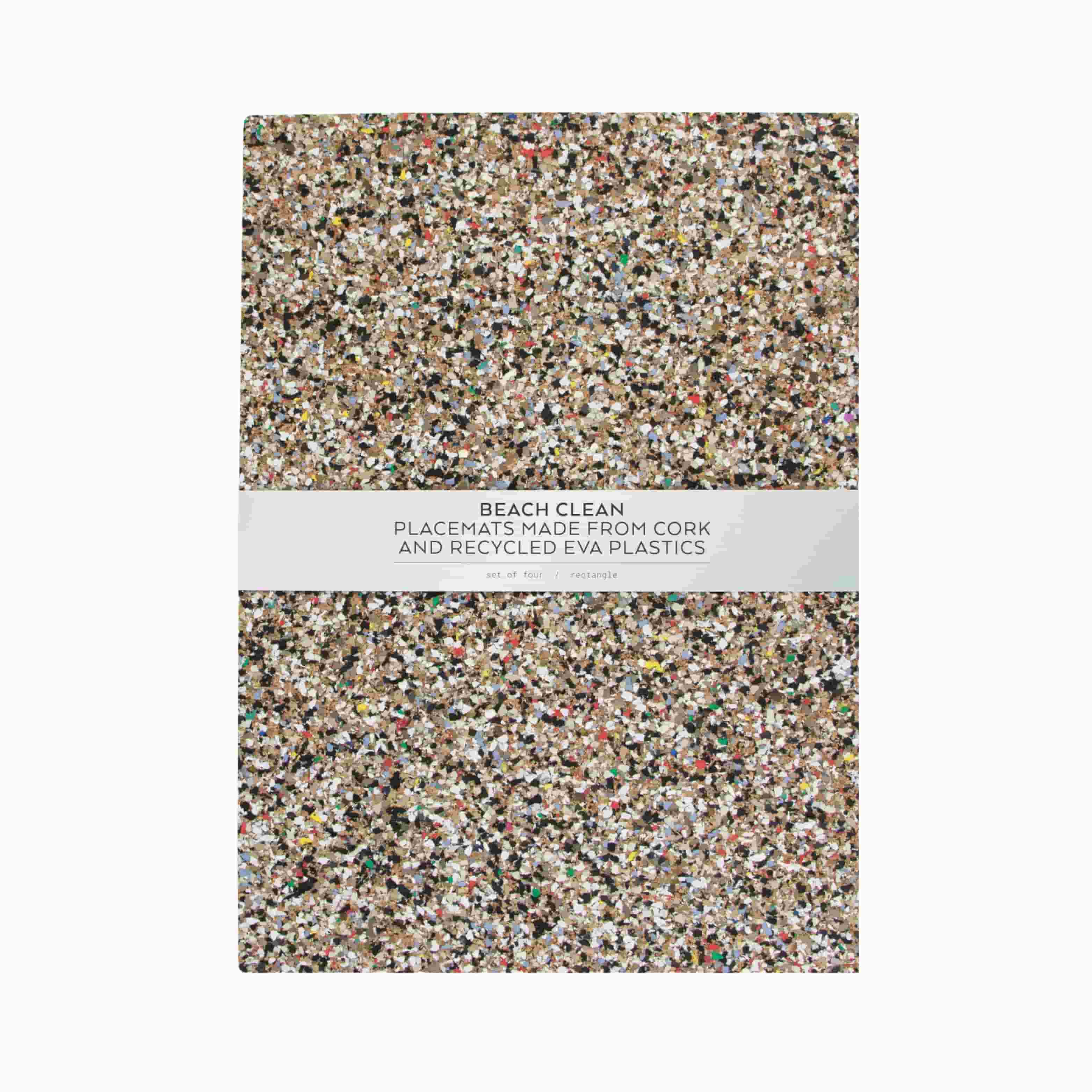 Set of 4 Beach Clean Recycled Cork Rectangle Placemats, 35cm