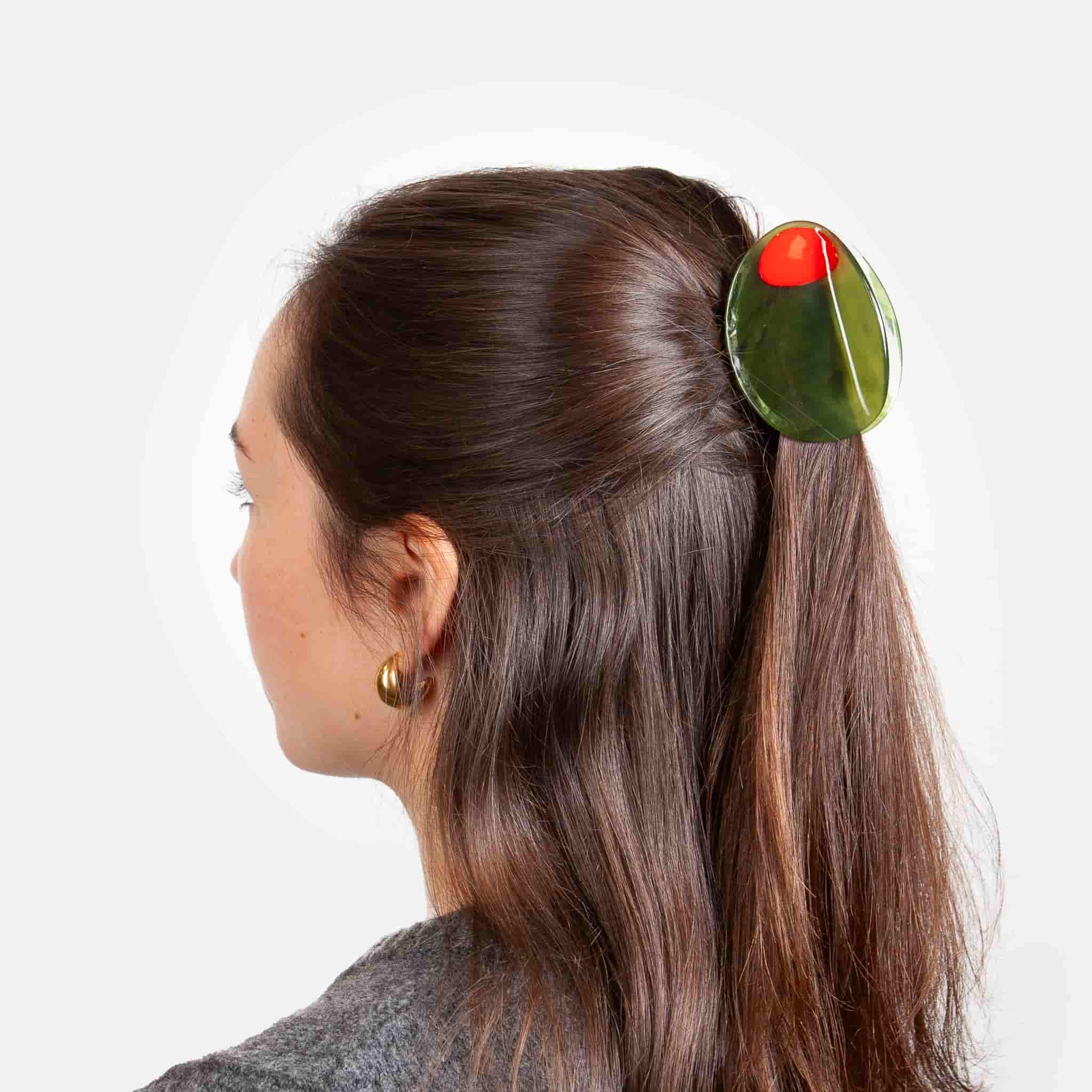 Eat My Socks Olive Hair Claw Clip - Image 2