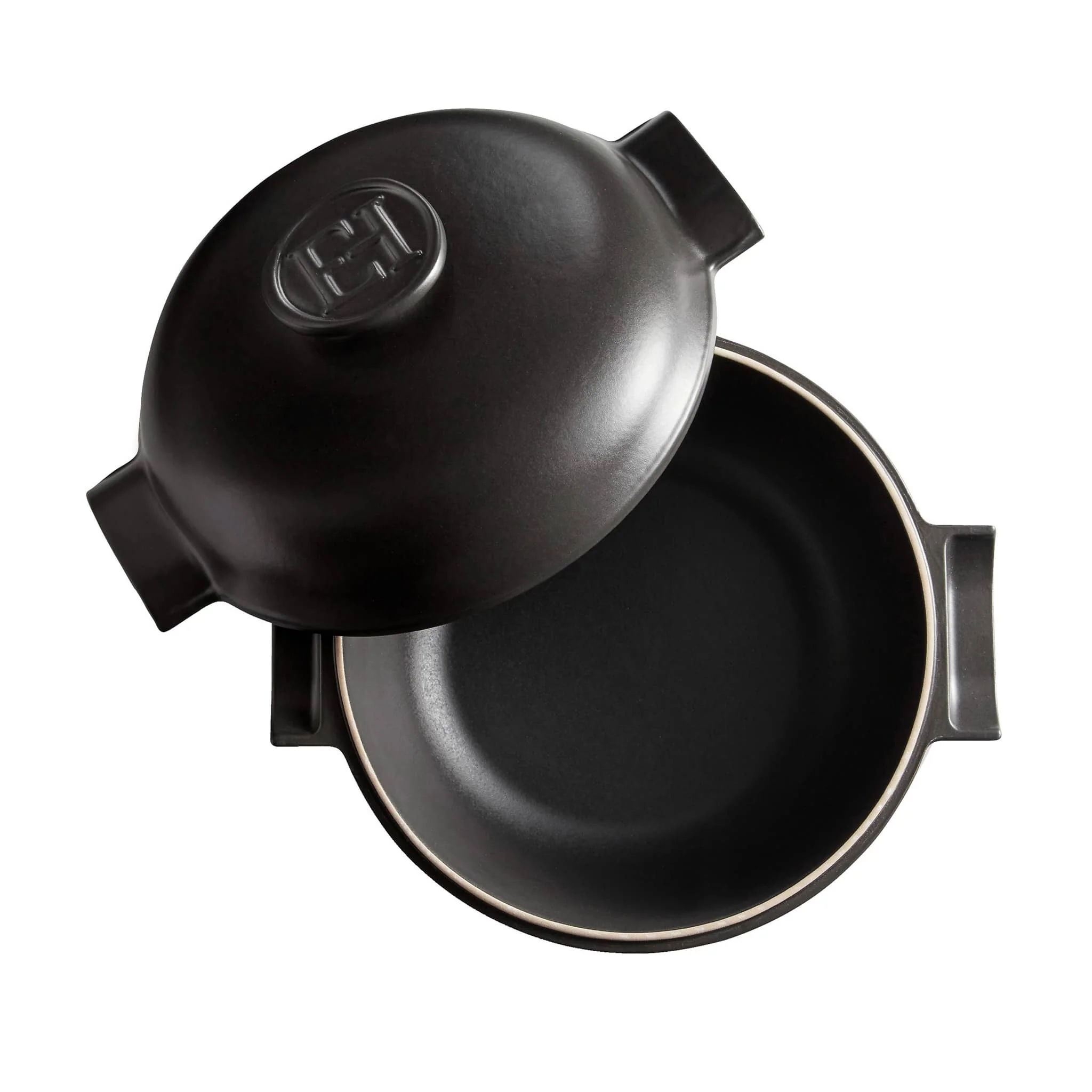 Emile Henry Delight Black Ceramic Induction Braiser, 27cm - Image 2