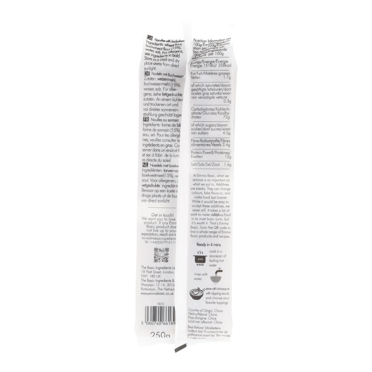 Emma Basic Soba Noodles, 250g - Image 2