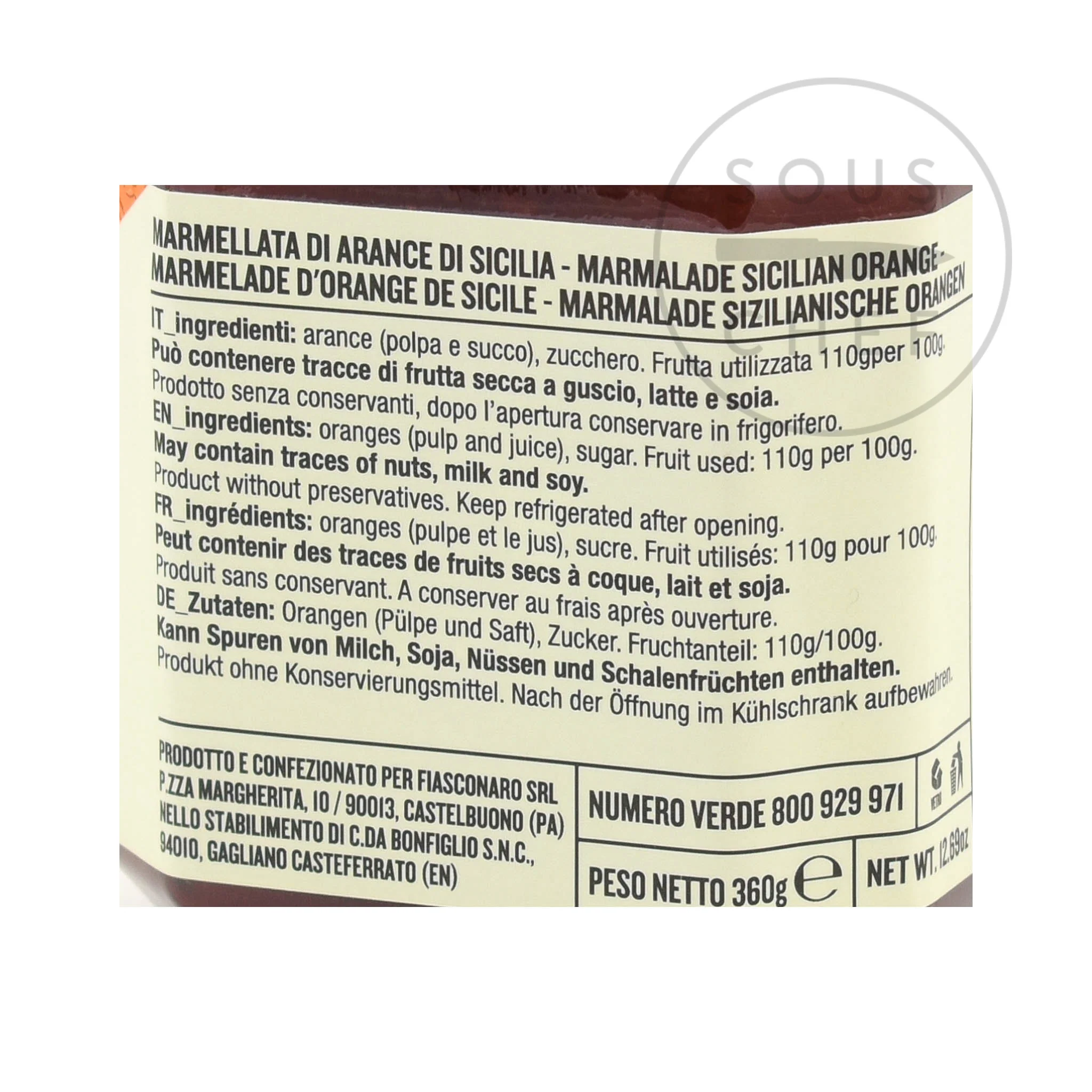 Fiasconaro Orange Marmalade, 360g - Image 2