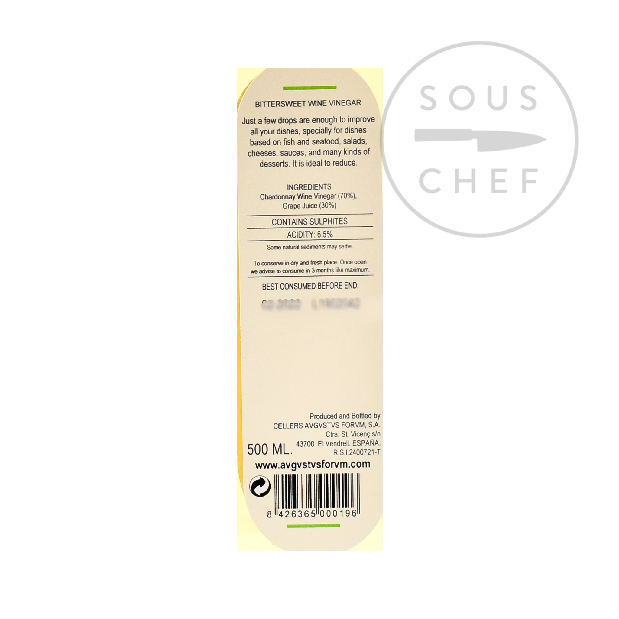 Forvm Chardonnay Vinegar, 500ml - Image 2