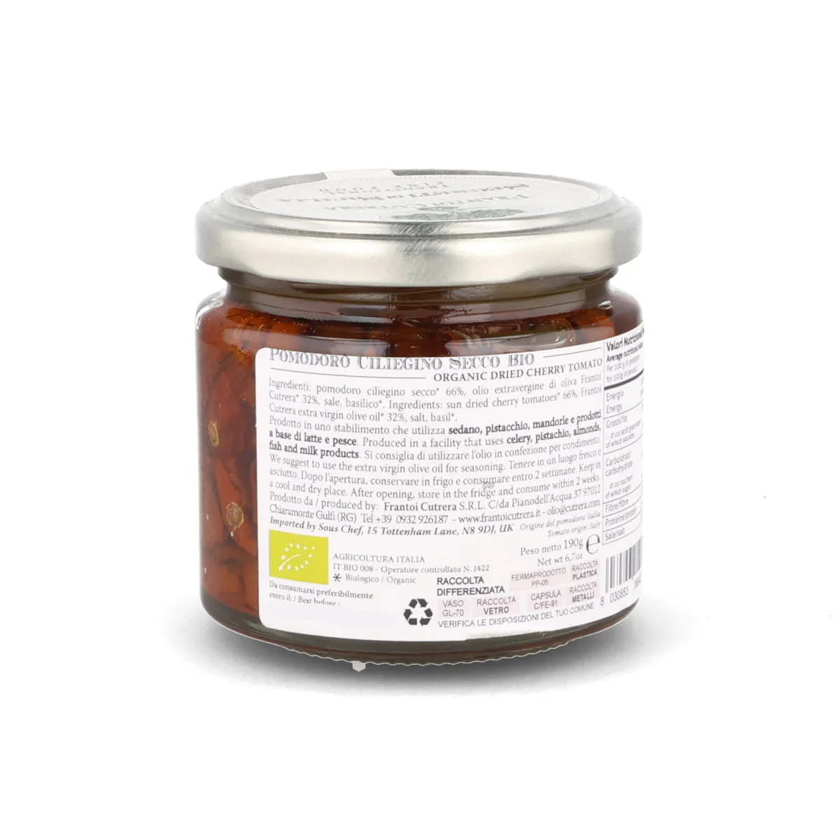 Frantoi Cutrera Organic Dried Cherry Tomatoes in Extra Virgin Olive Oil, 190g - Image 5