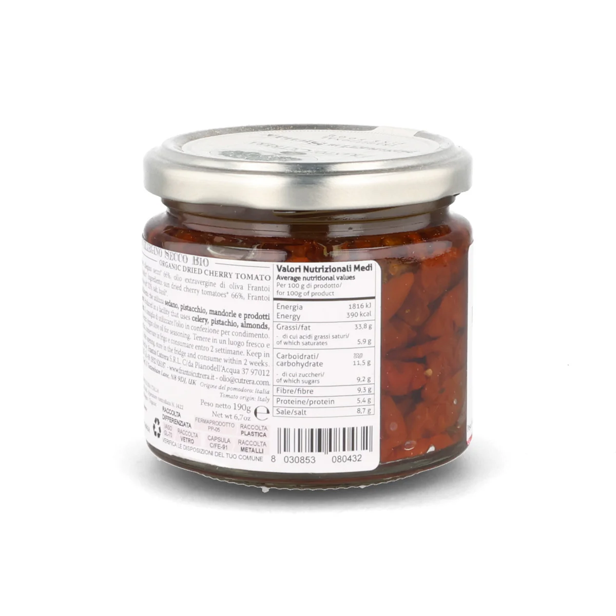 Frantoi Cutrera Organic Dried Cherry Tomatoes in Extra Virgin Olive Oil, 190g - Image 6