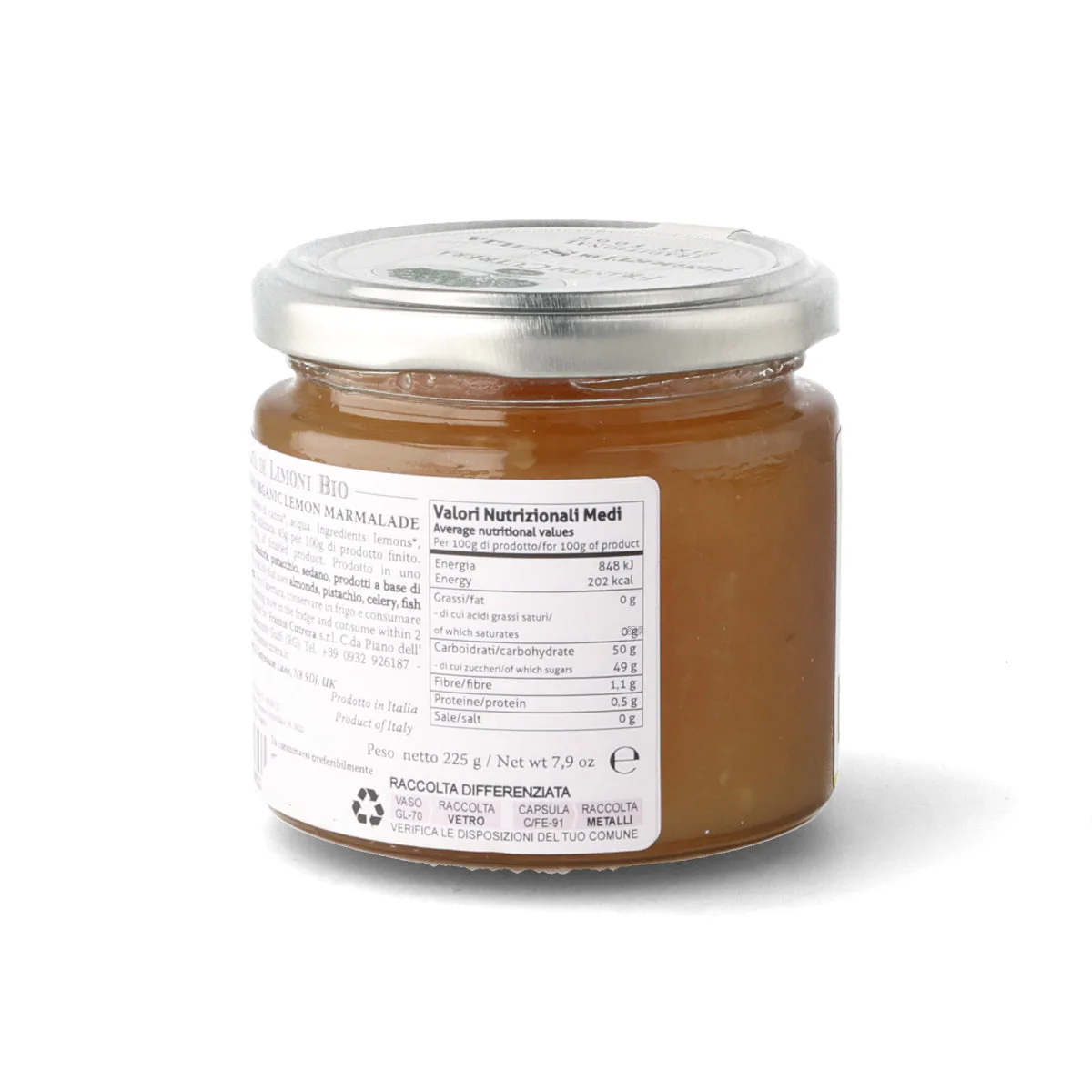 Frantoi Cutrera Organic Sicilian Lemon Marmalade, 225g - Image 3