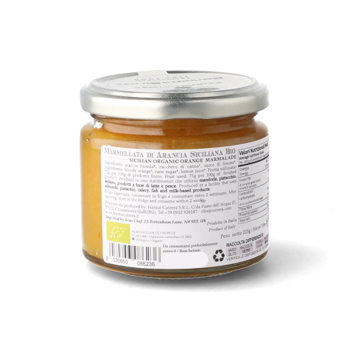 Frantoi Cutrera Organic Sicilian Orange Marmalade, 225g - Image 2