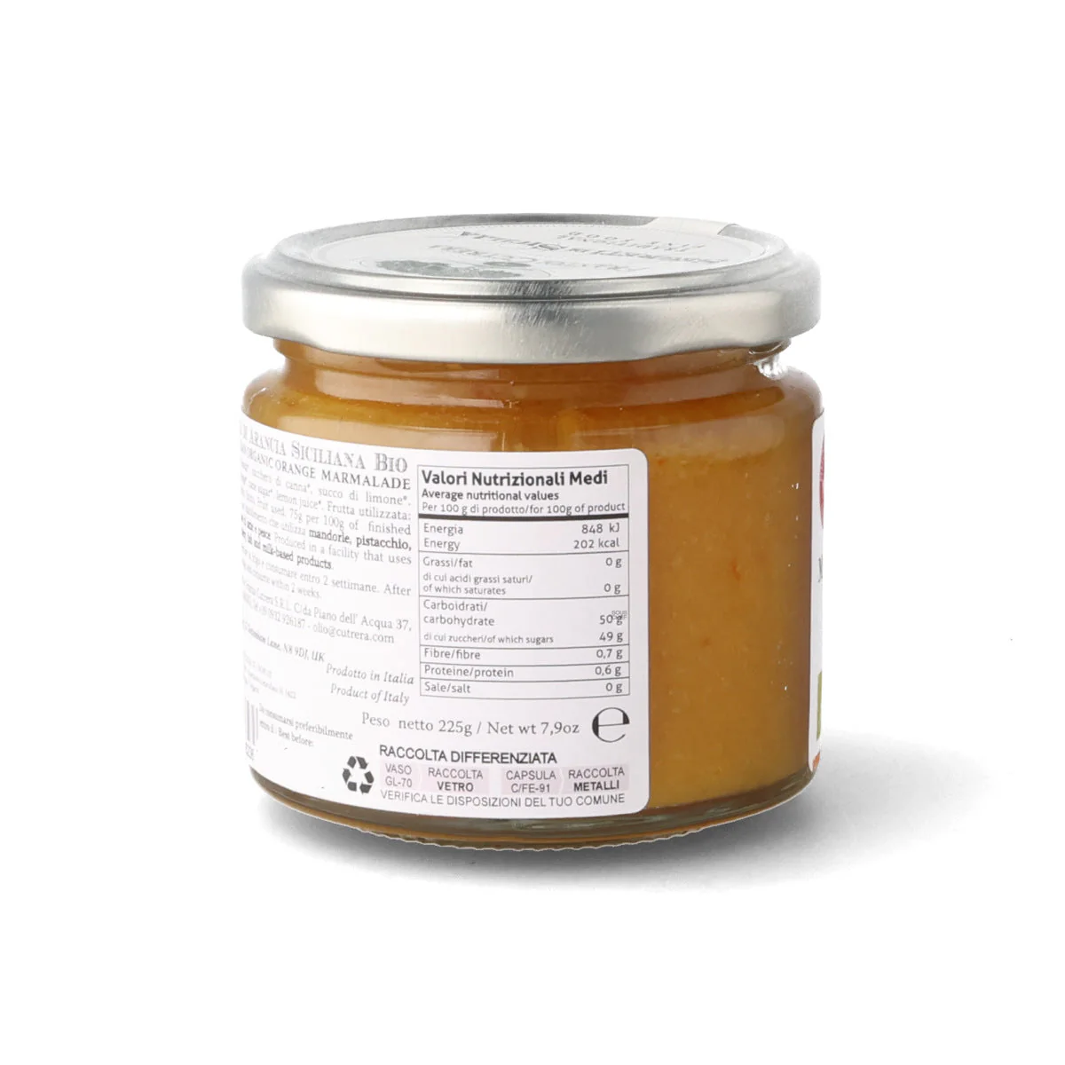 Frantoi Cutrera Organic Sicilian Orange Marmalade, 225g - Image 3