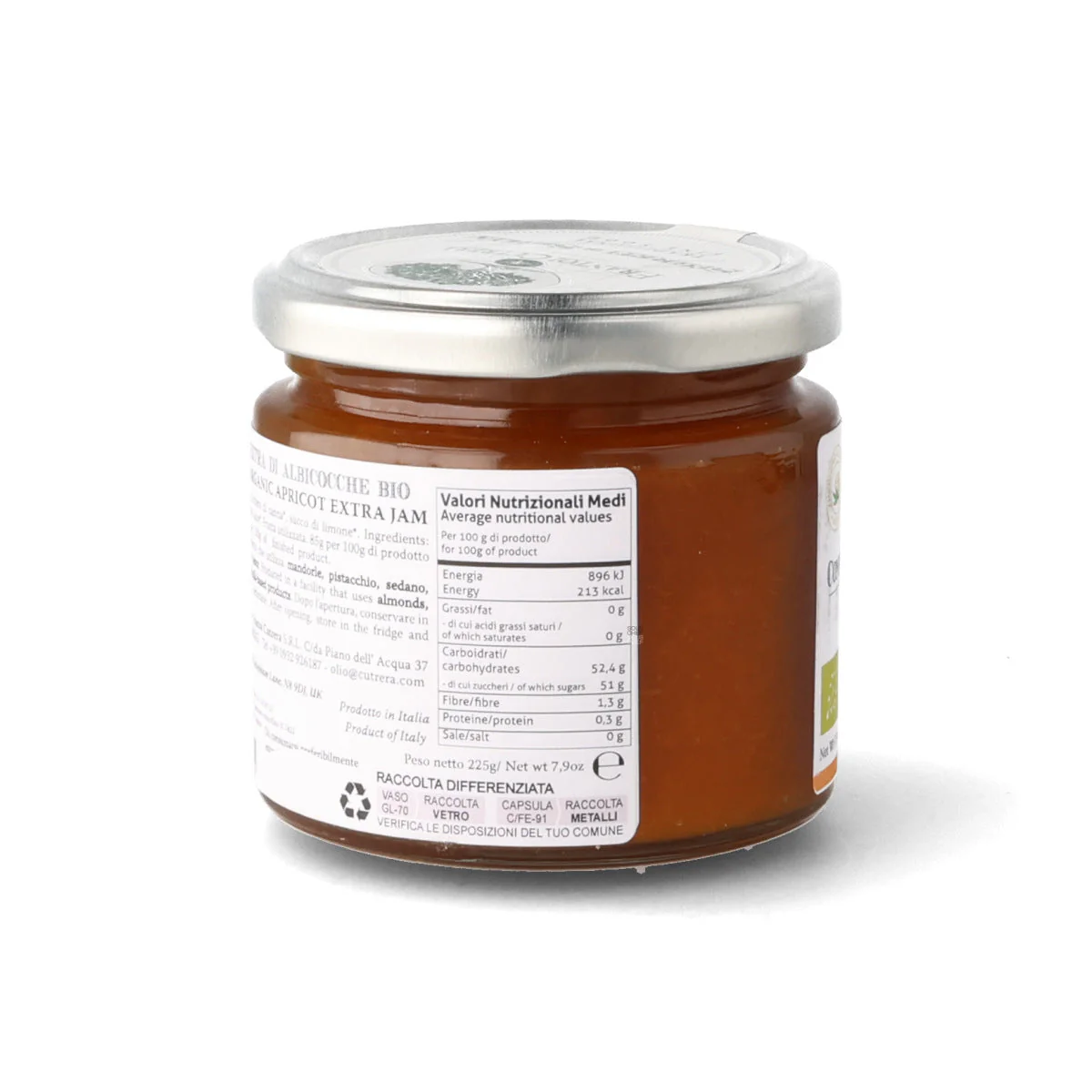 Frantoi Cutrera Sicilian Organic Apricot Extra Jam, 225g - Image 3