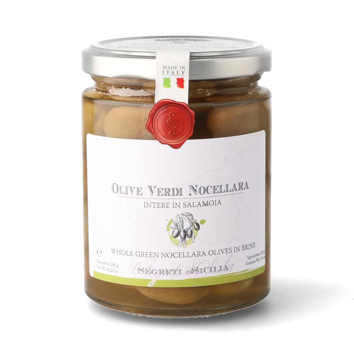 Frantoi Cutrera Whole Green Nocellara Olives in Brine, 290g