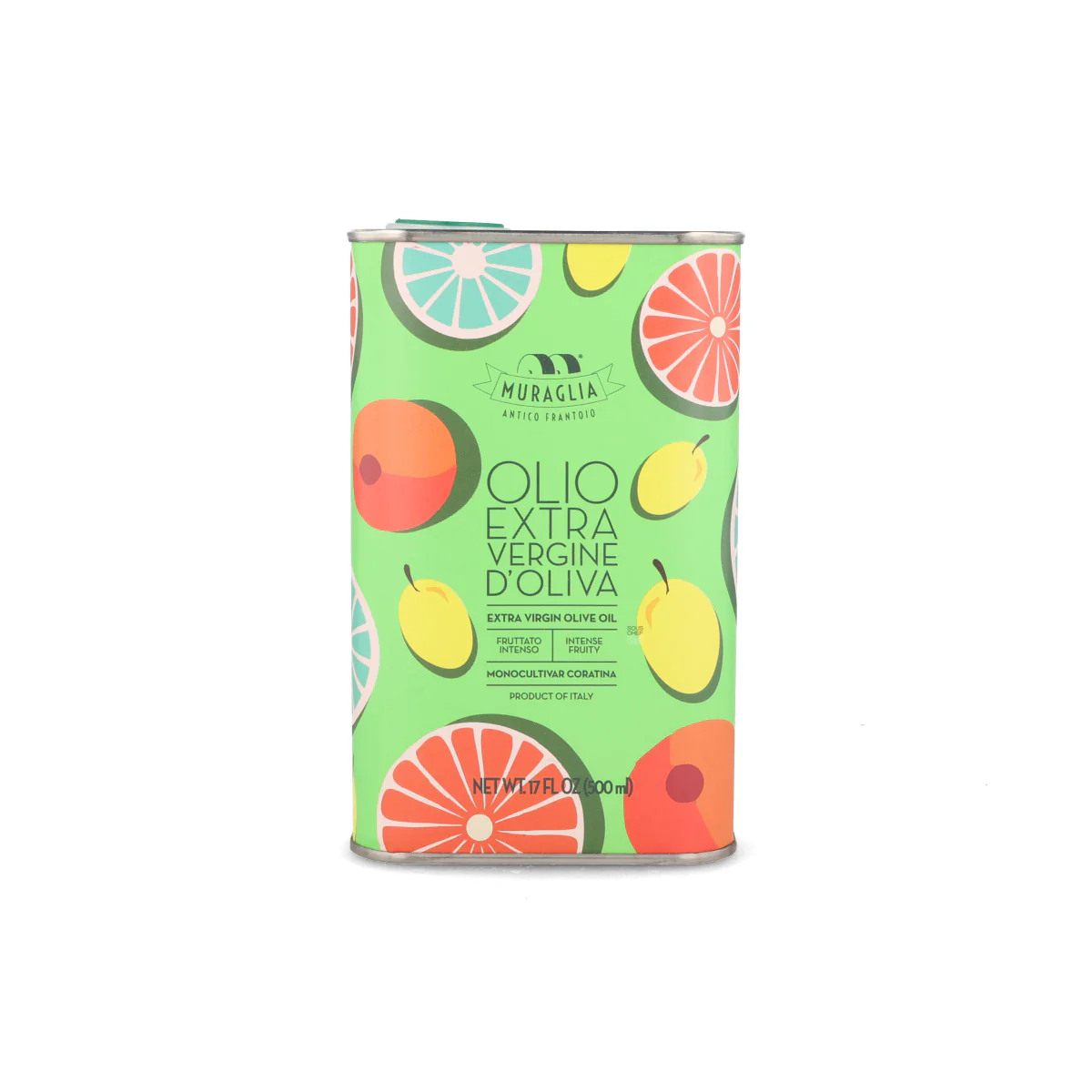 Frantoio Muraglia Intense Fruity Extra Virgin Olive Oil in Mediterranean Fruits Tin, 500ml