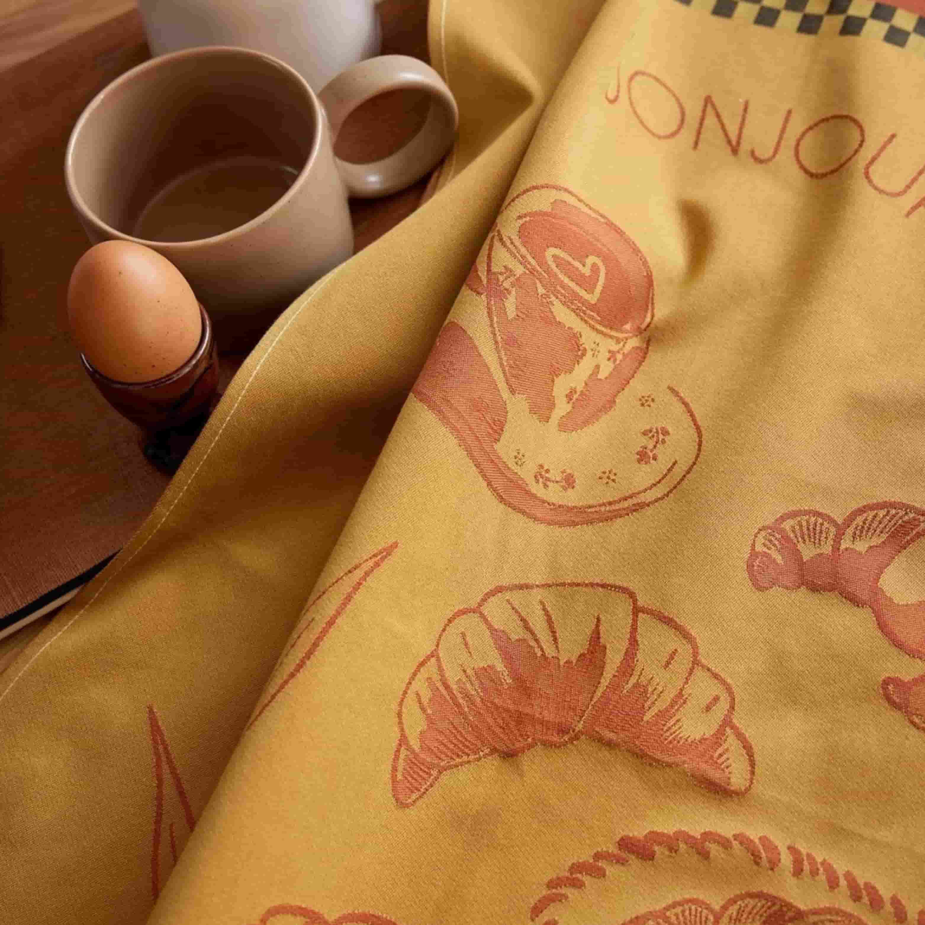 Coucke Jacquard Cotton Tea Towel - Croissant - Image 2