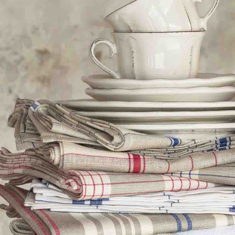 French Linen Tea Towel - EGR Rouge - Image 2