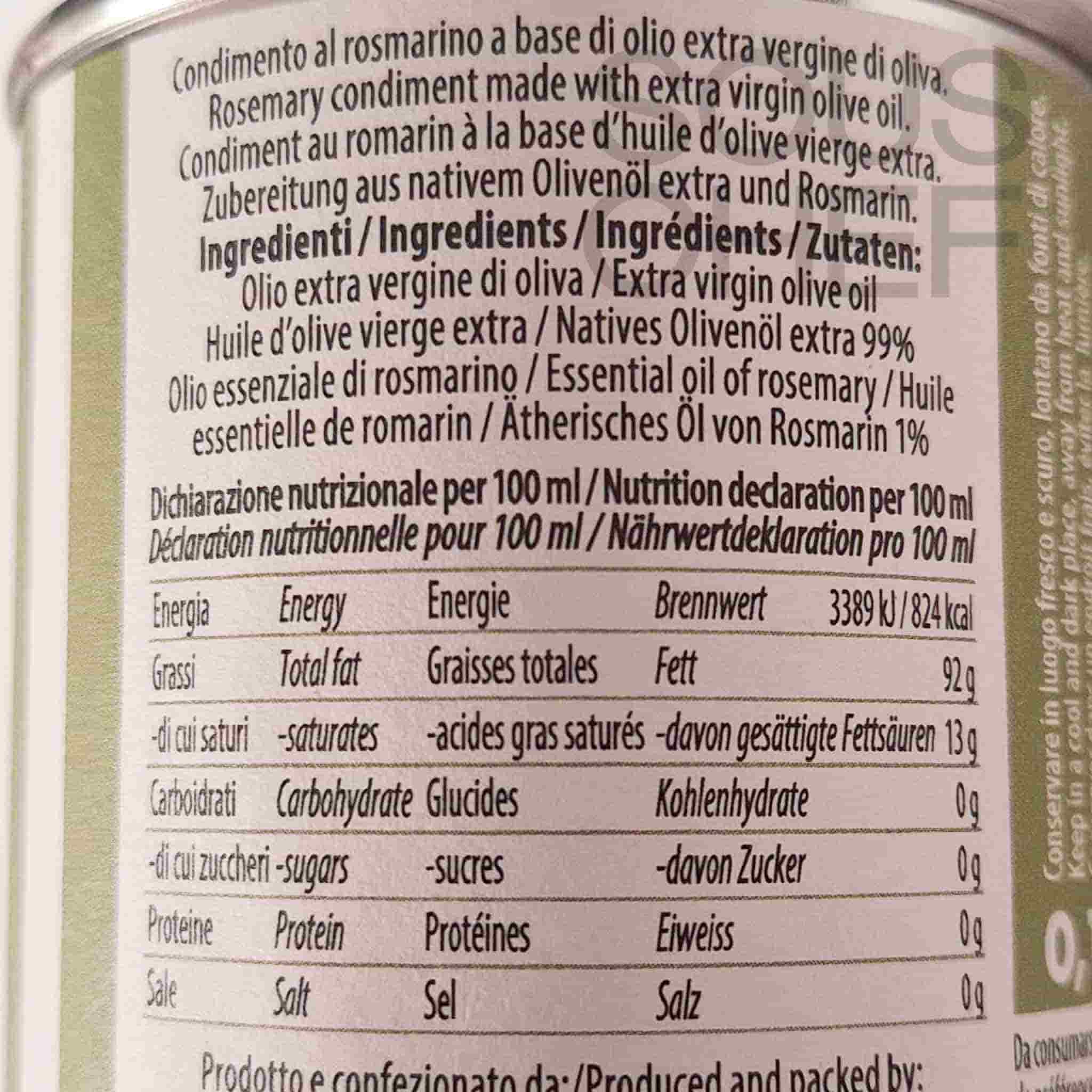 Galantino Puglian Rosemary Extra Virgin Olive Oil, 100ml - Image 2