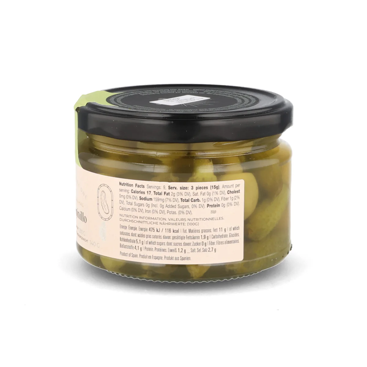Gherkin Stuffed Green Manzanilla Olives, 280g - Image 3