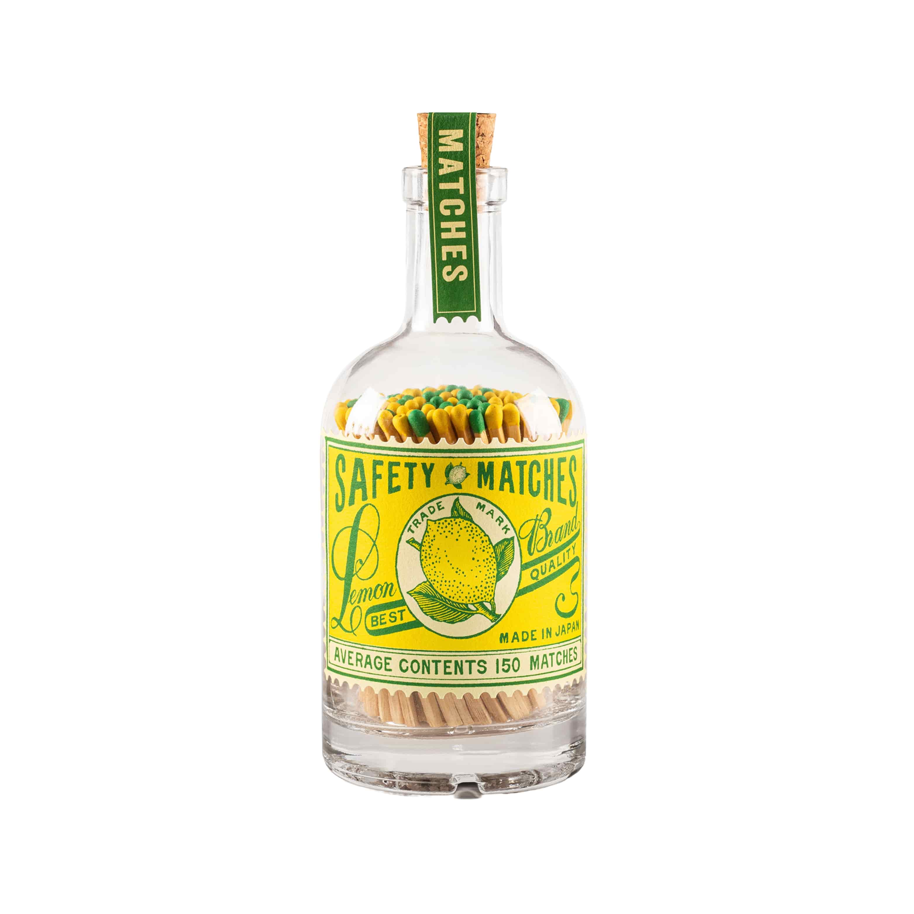 Lemon Stamp Luxury Matches in Glass Bottle - Image 2