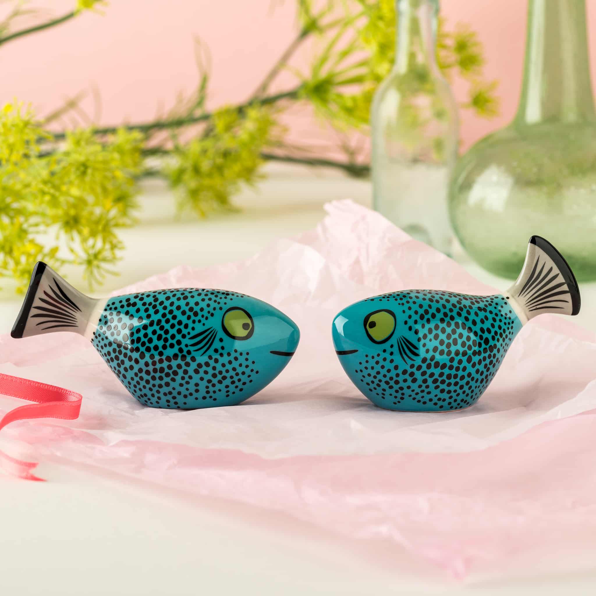 Hannah Turner Set of 2 Blue Fish Salt & Pepper Shakers, 10cm - Image 2