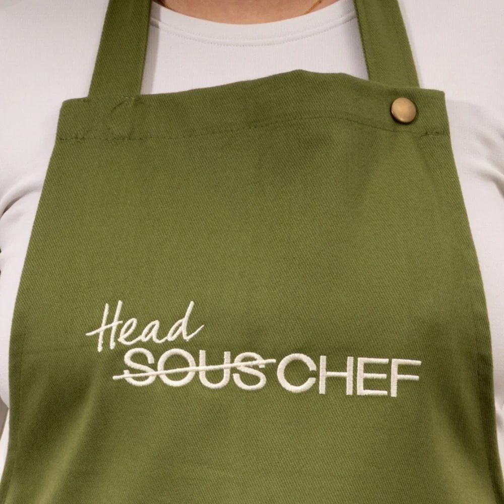 Sous Chef "Head Chef" Green Denim Apron - Image 2