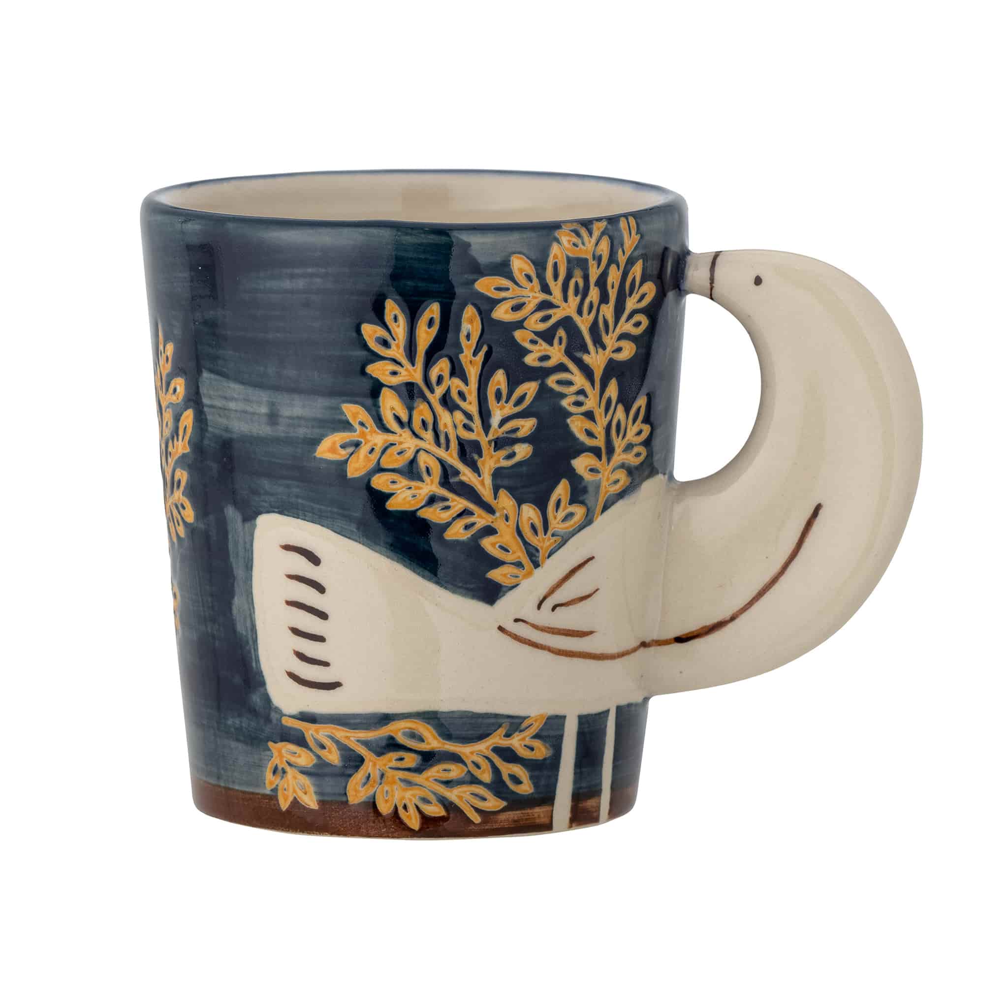Hezha Blue Mug with Bird, 260ml