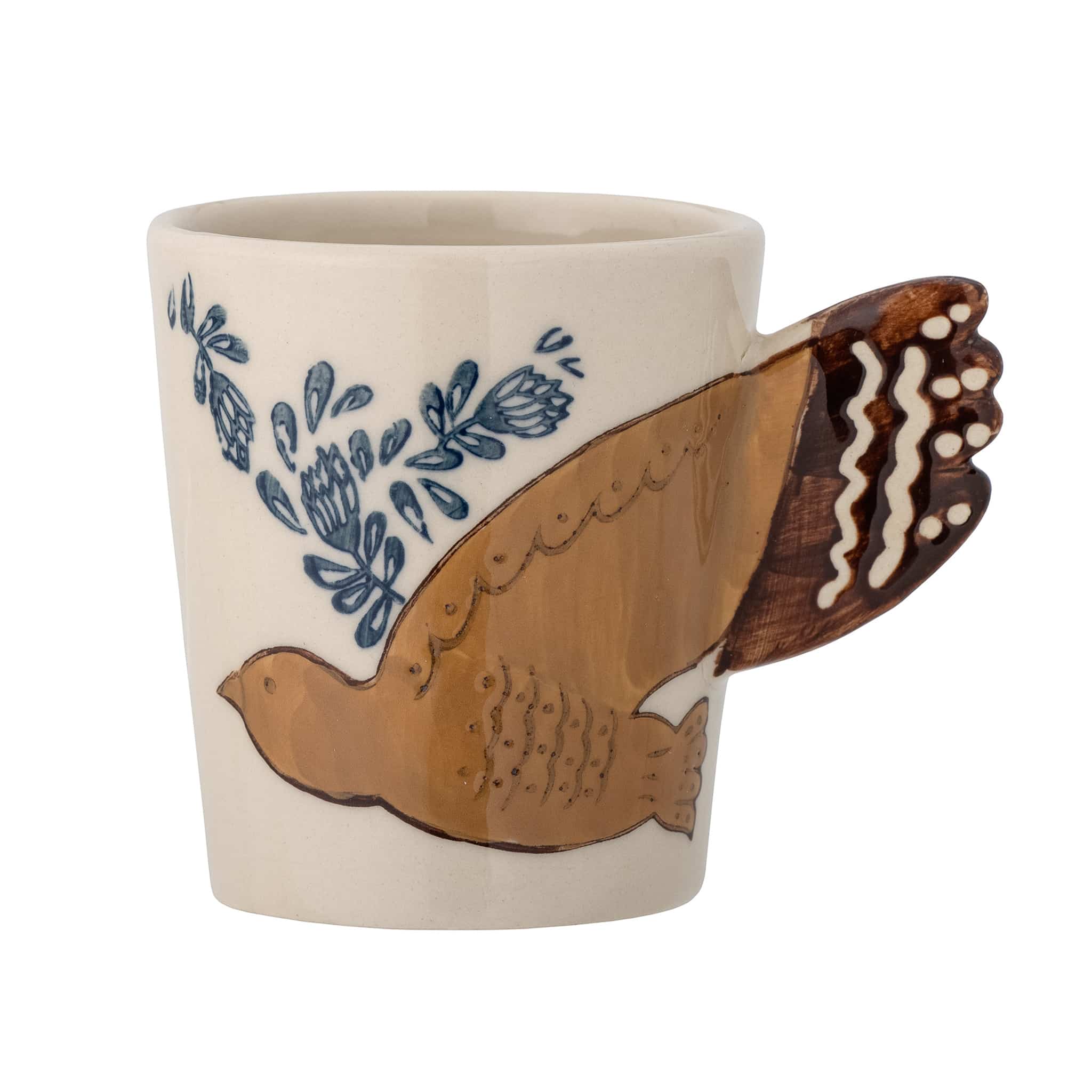 Hezha White Mug with Bird, 260ml