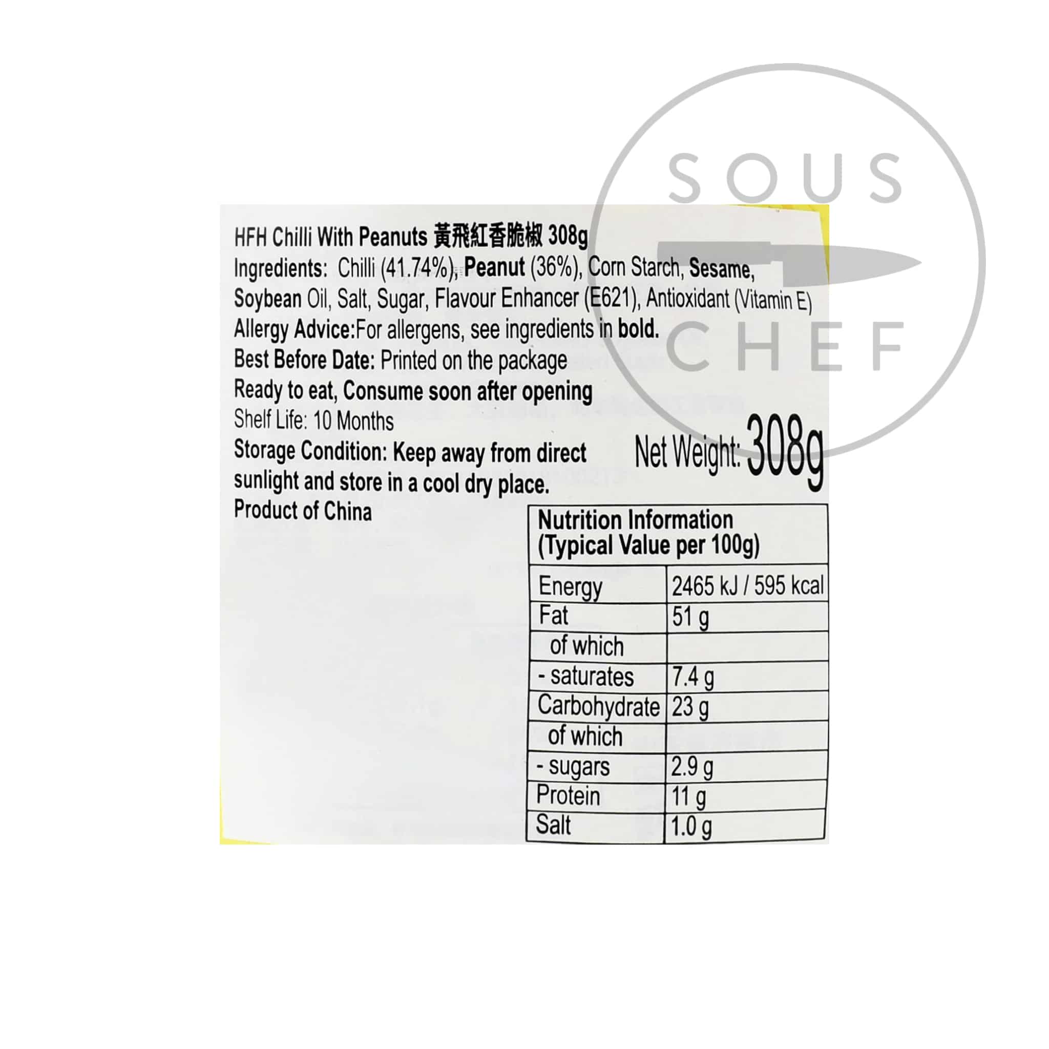 Short Dated HFH Crispy Chilli with Peanuts, 308g - Image 2