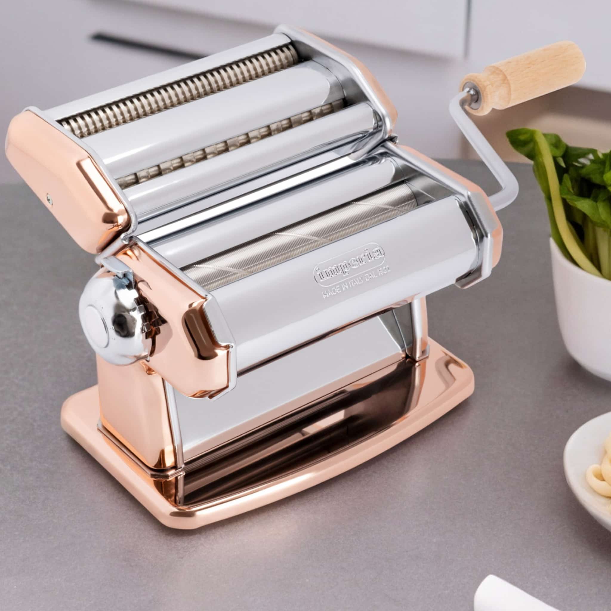 Imperia Copper Gourmet Pasta Maker with Textured Rollers - Image 2