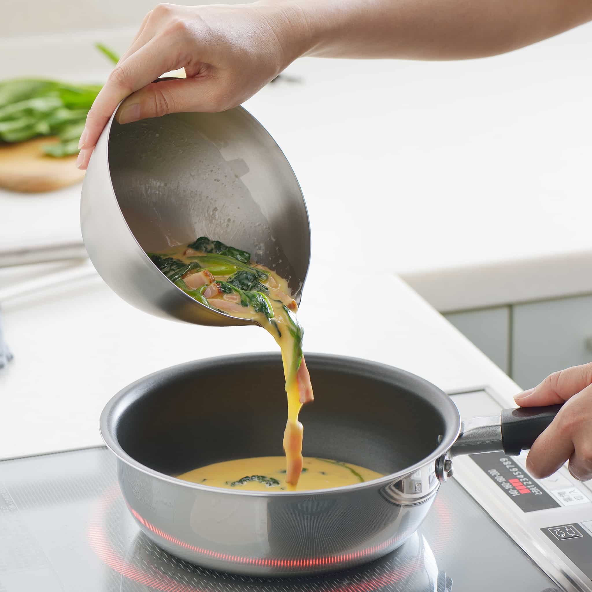 Japanese Stainless Steel Mixing Bowl with Pouring Spout - Image 6