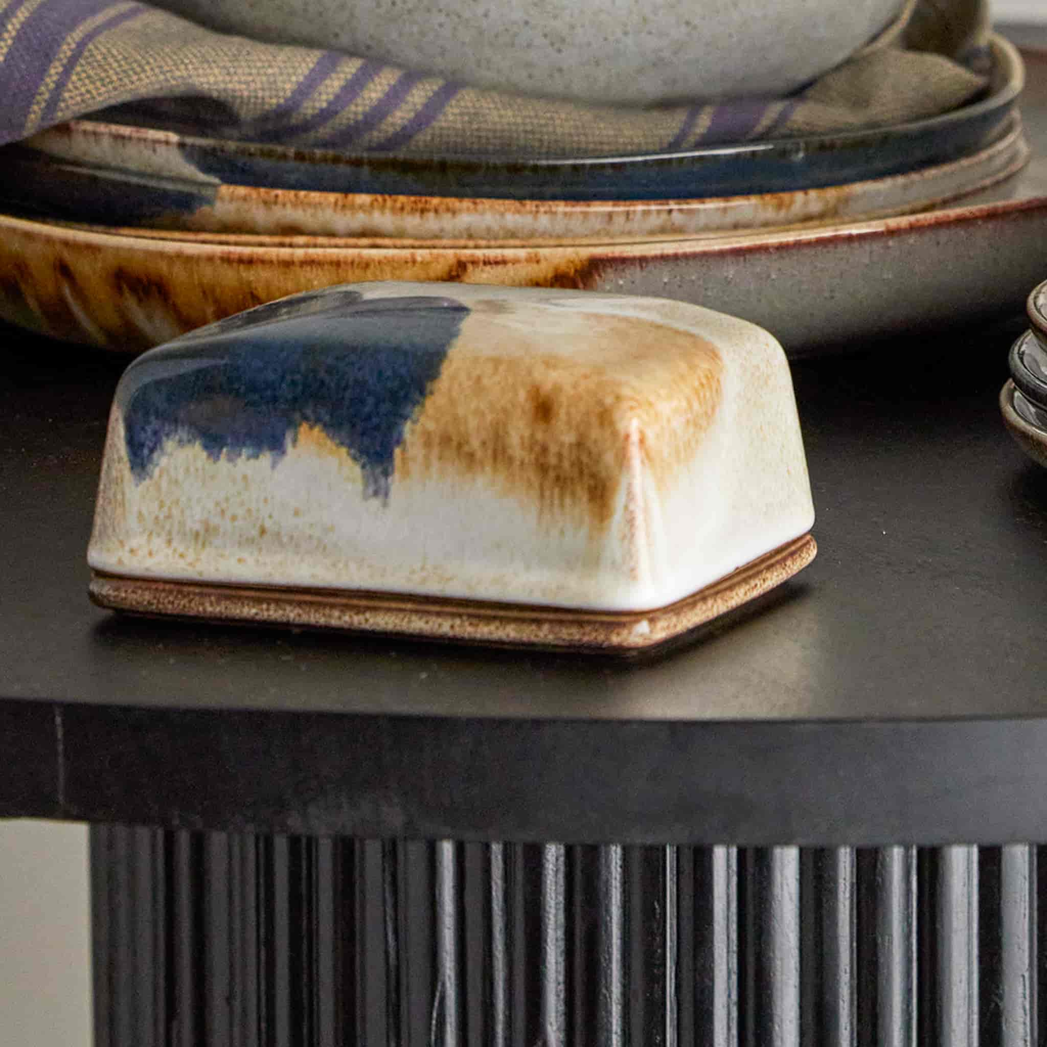 Jules Grey Stoneware Butter Dish - Image 3