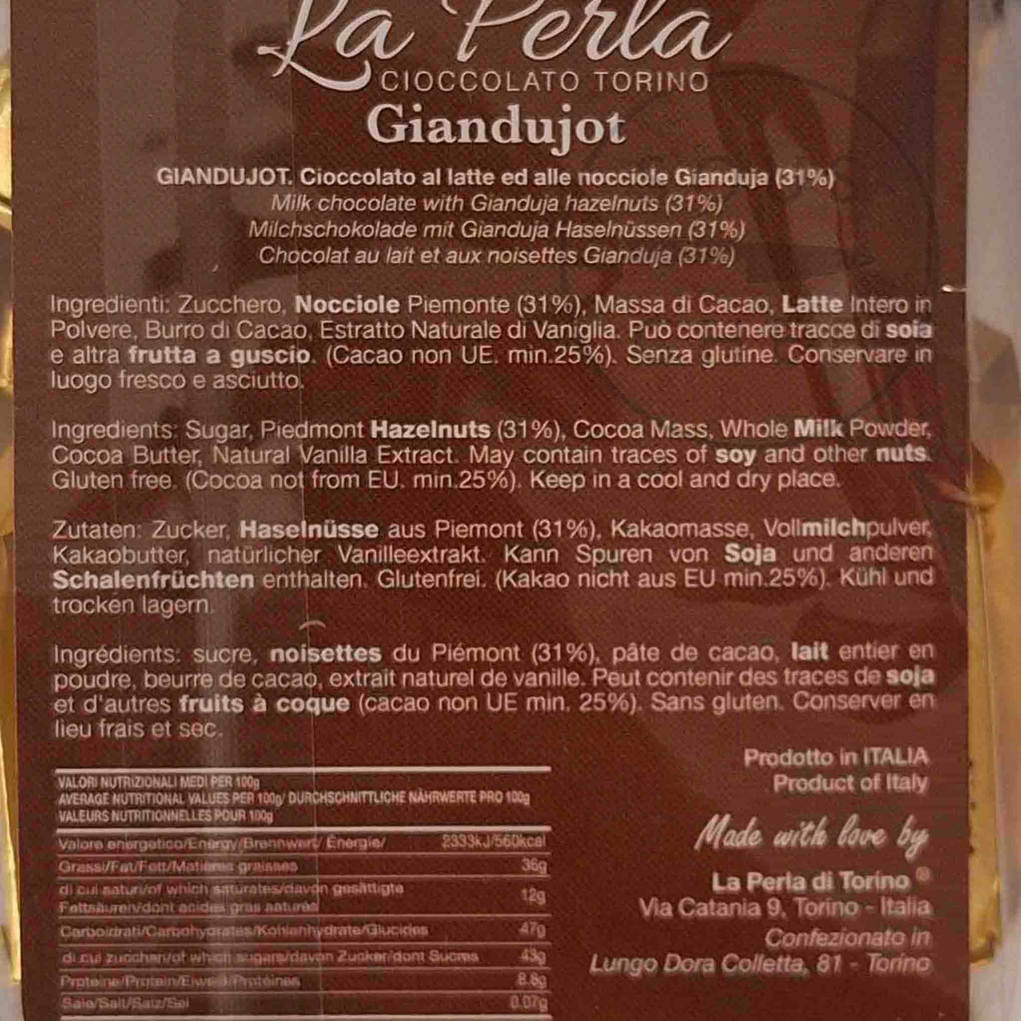 La Perla di Torino Gianduja 'Giandujot', 200g - Image 2