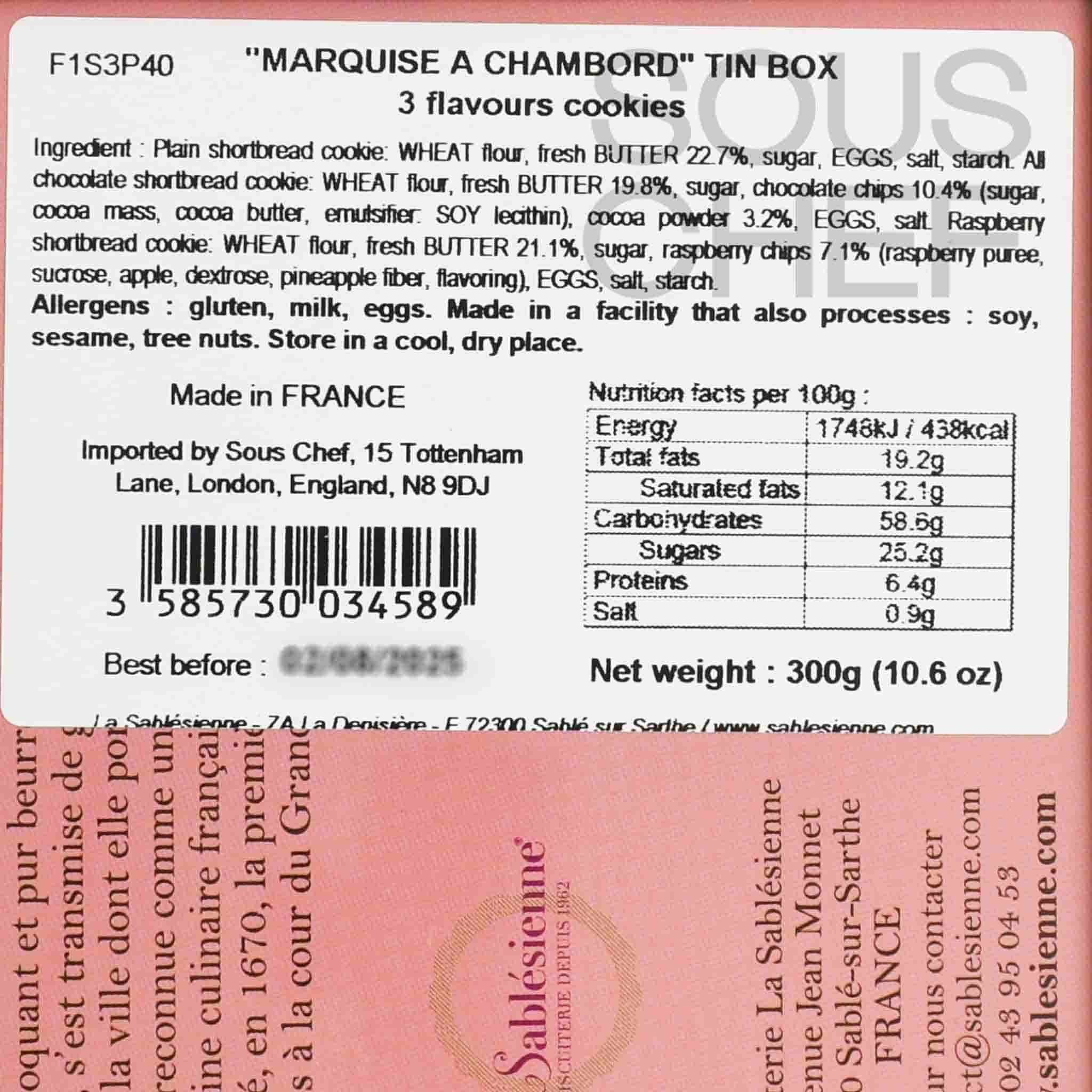 La Sablesienne French Butter Biscuits in Floral Gift Tin, 300g - Image 2